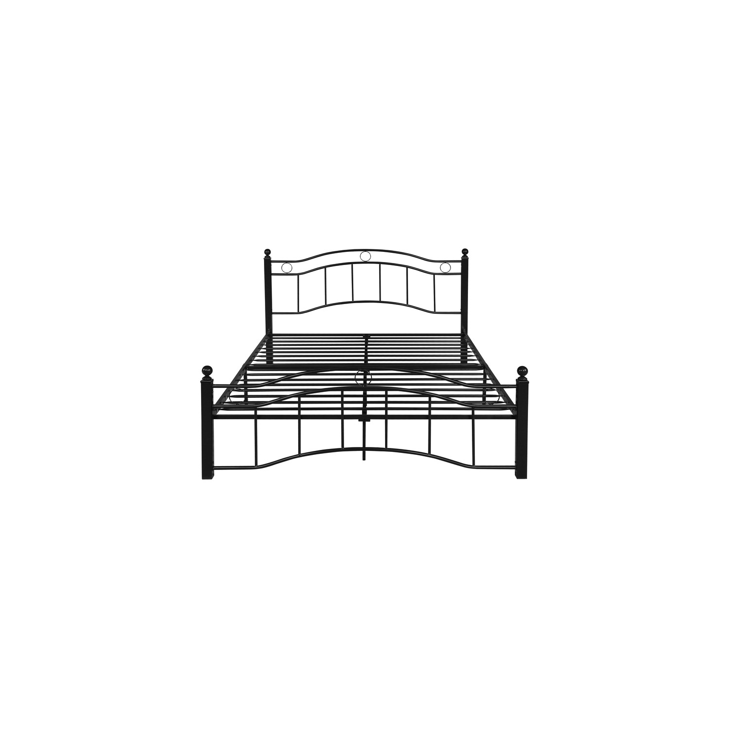 King Size Metal Bed Frame, Under Bed Storage Space, No Box Spring Needed, Durable Use, Black