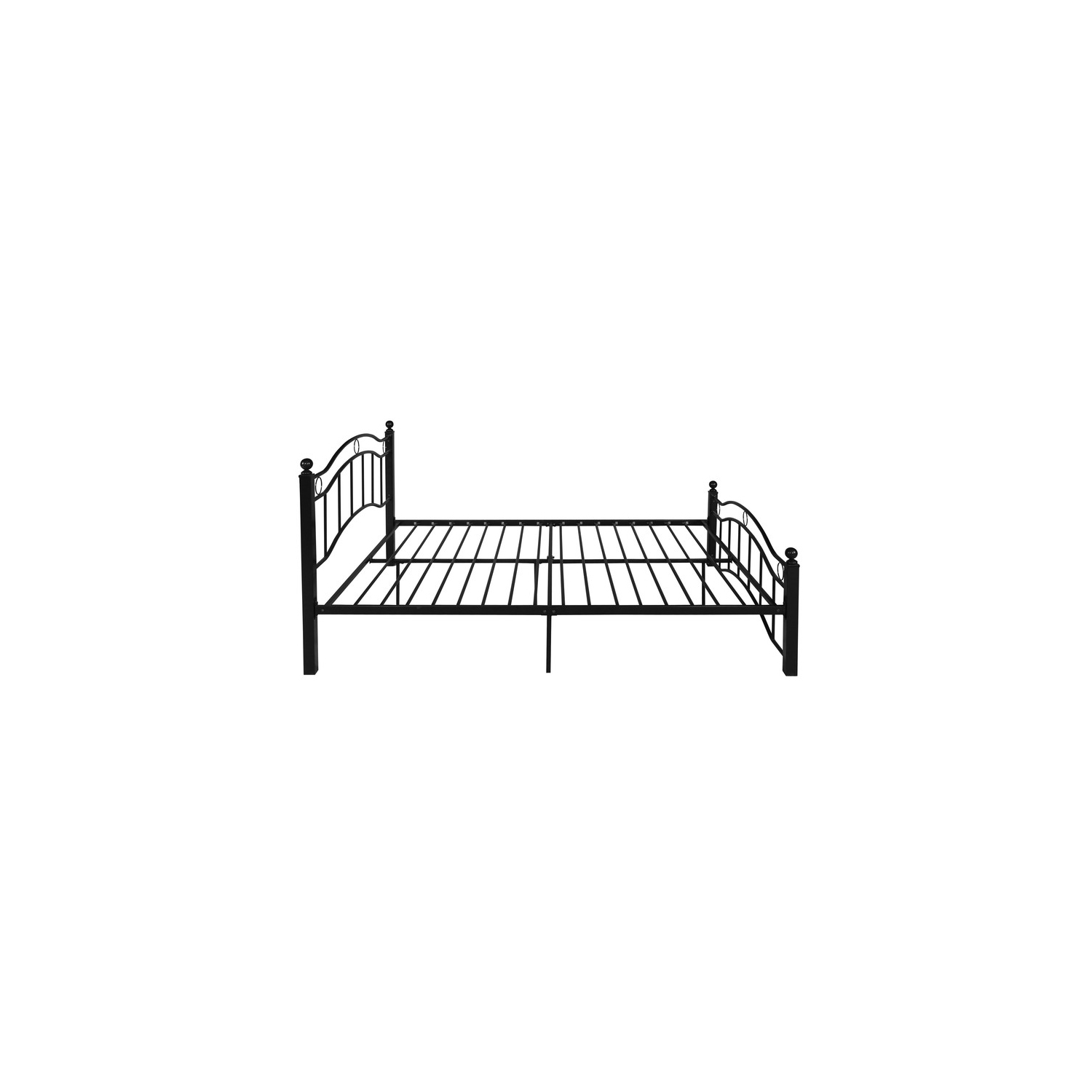 King Size Metal Bed Frame, Under Bed Storage Space, No Box Spring Needed, Durable Use, Black