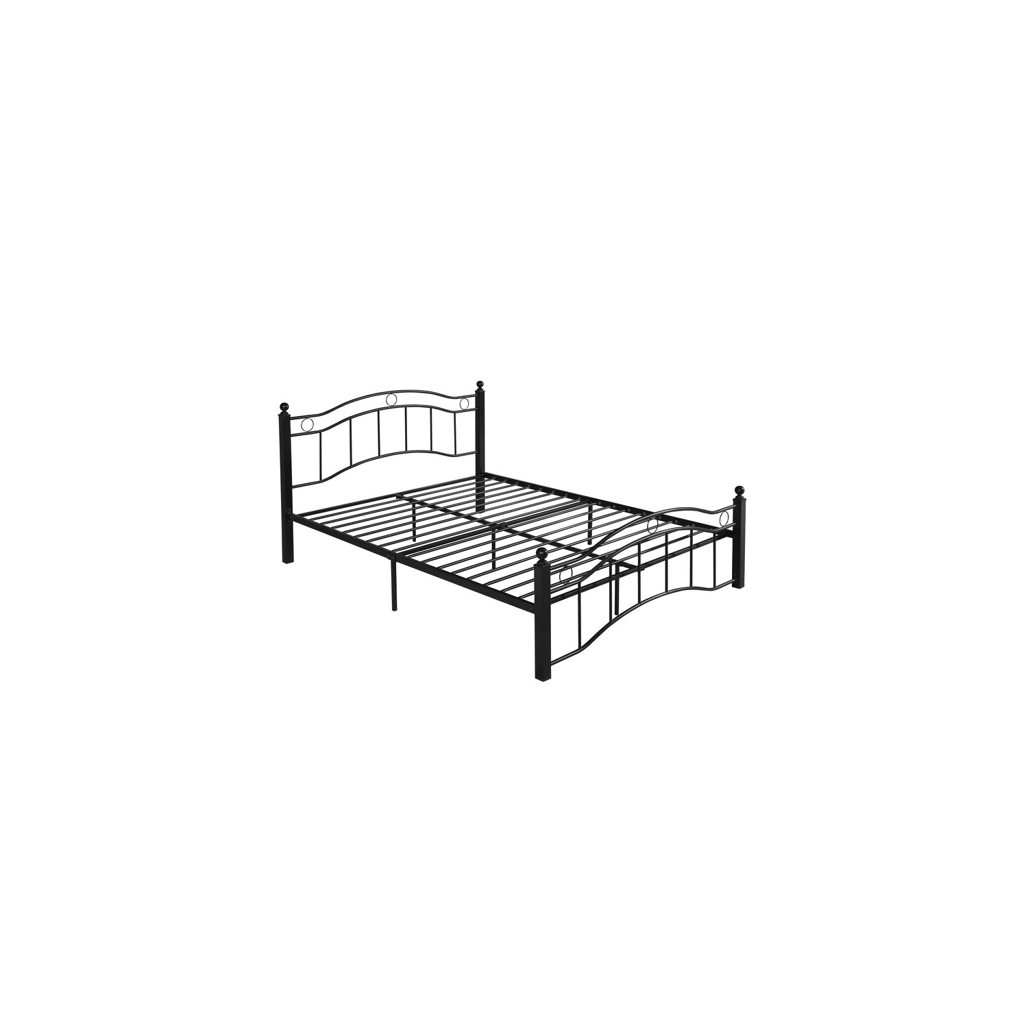 King Size Metal Bed Frame, Under Bed Storage Space, No Box Spring Needed, Durable Use, Black
