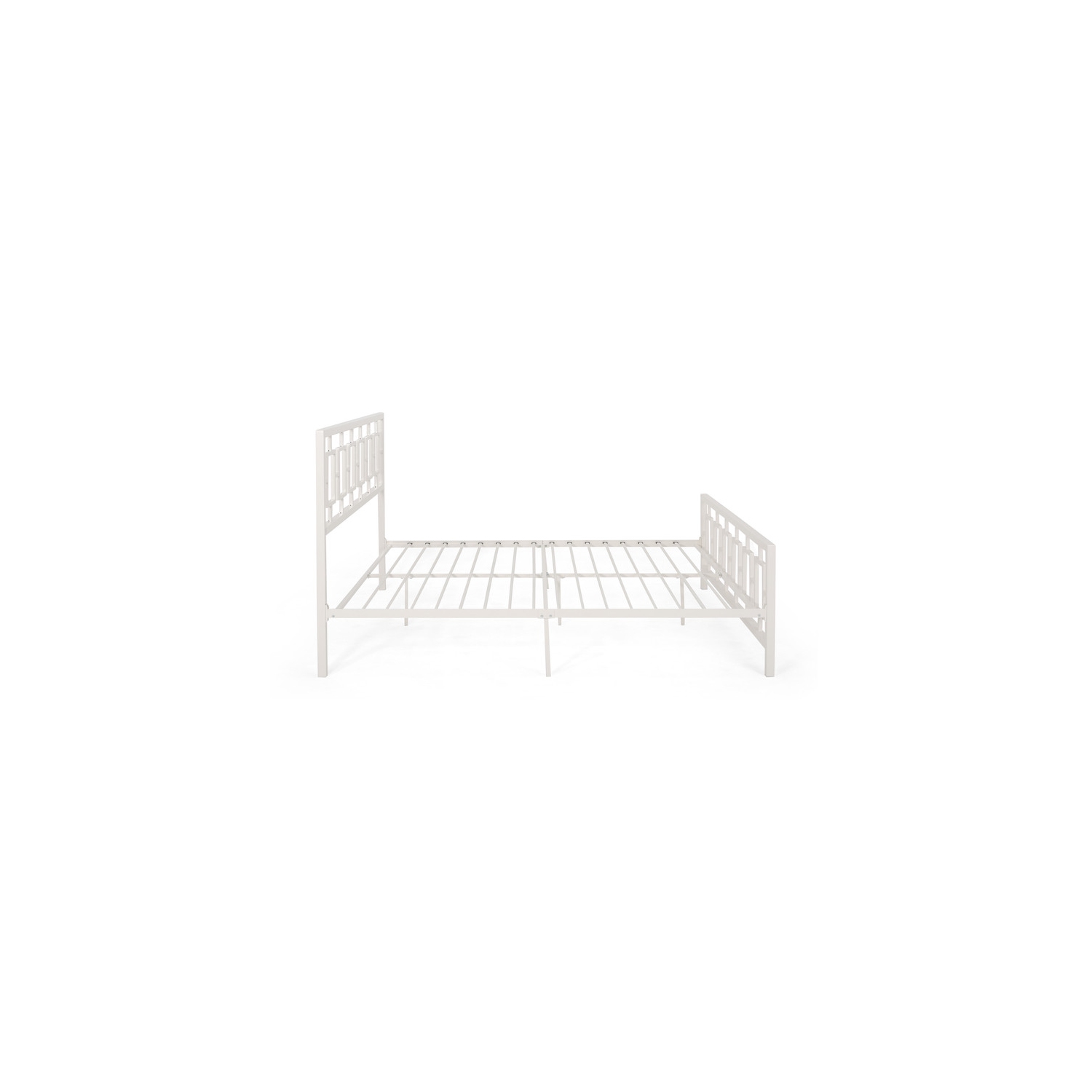 Cadre de très grand lit en métal, lit plateforme moderne avec tête de lit et pied de lit pour chambre à coucher