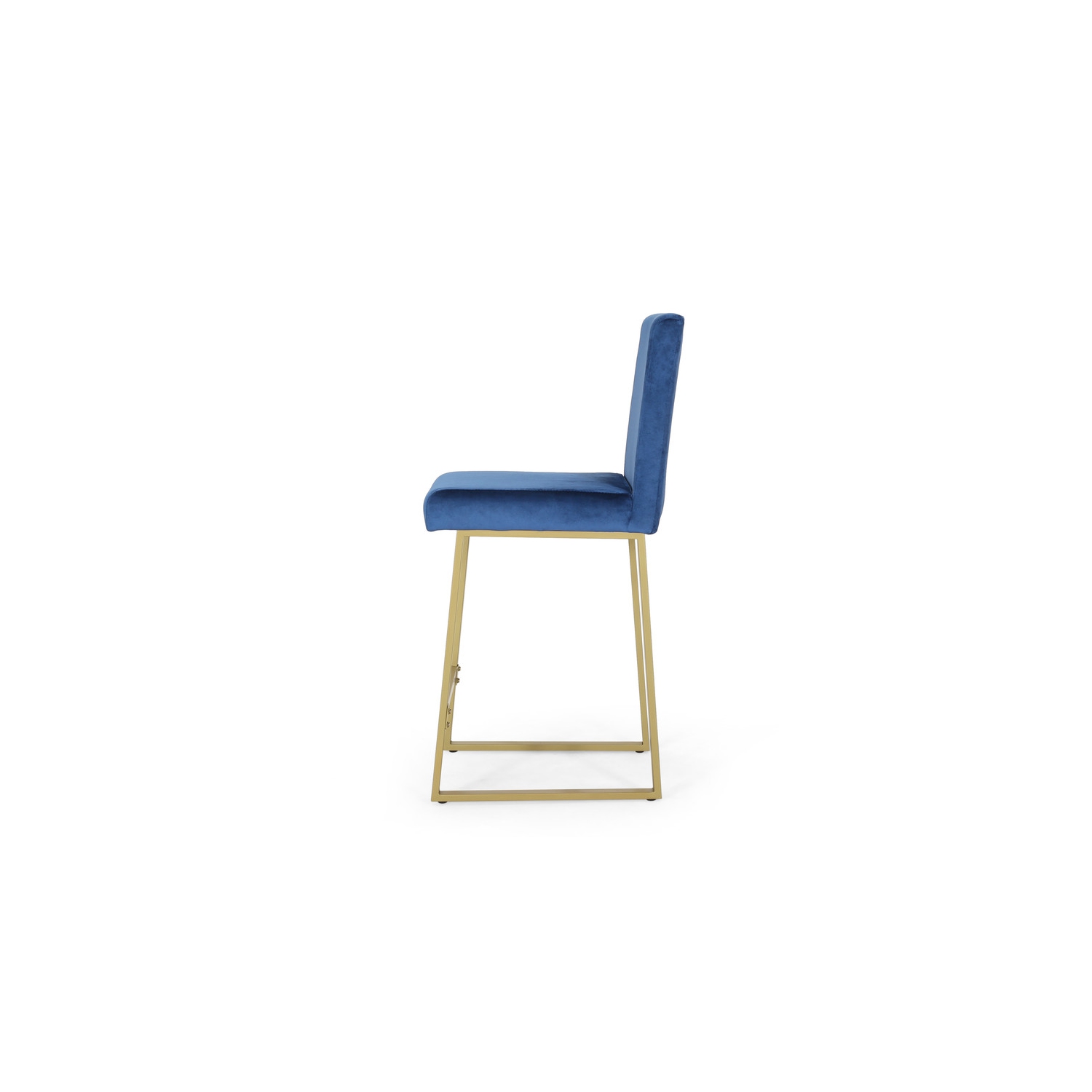 Tabouret de bar moderne en velours, bleu marine et laiton