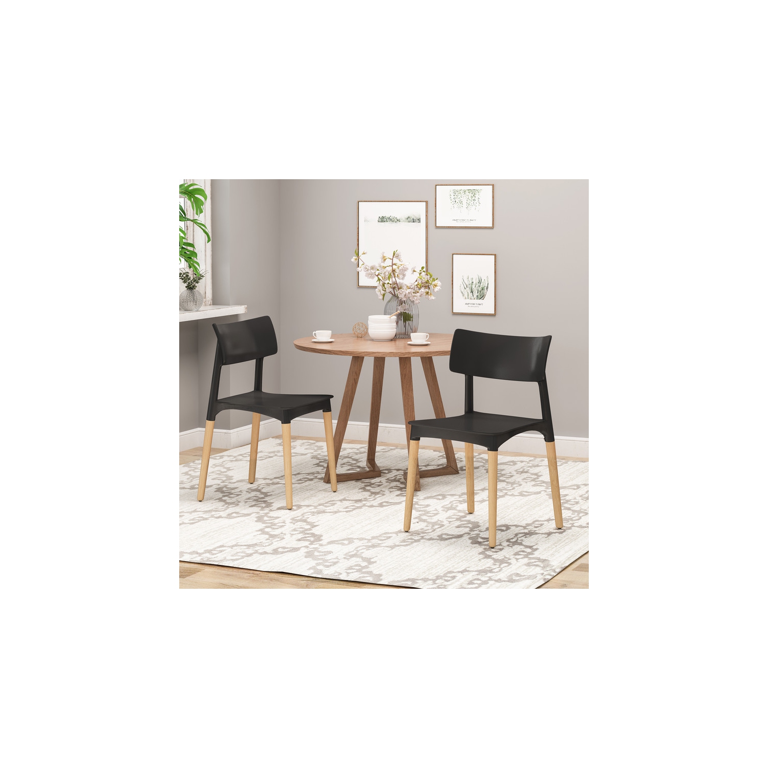 Ensemble de 2 chaises d'appoint minimalistes modernes style café