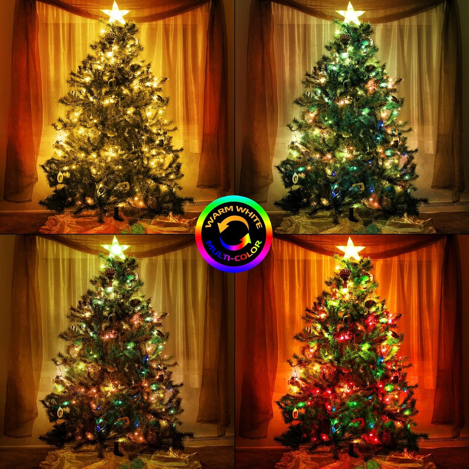 Guirlande de lumières de couleur changeante 500LED UL de 170 pi, 11 lumières de fée décoratives, lumière intérieure extérieure pour sapin de Noël,