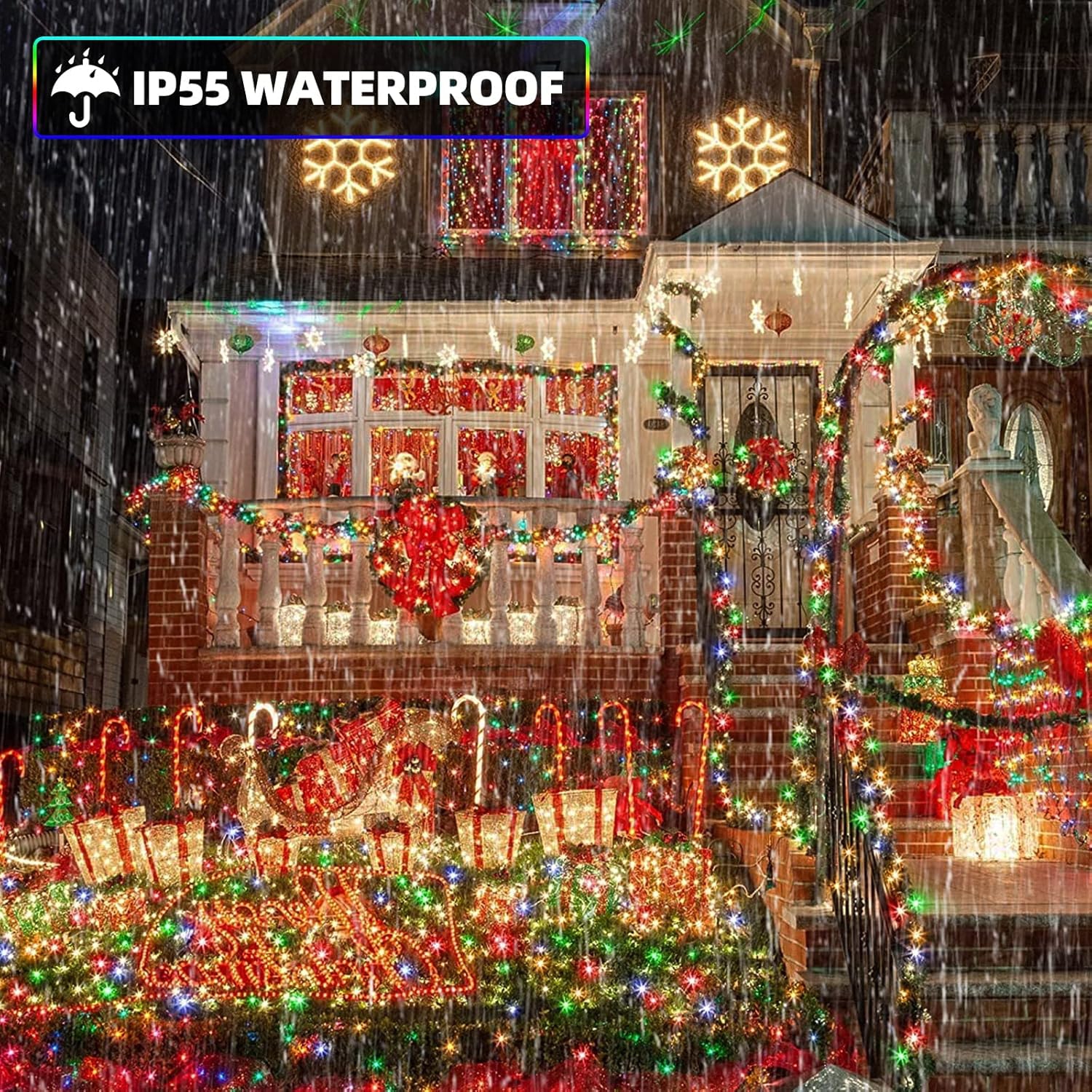 Guirlande de lumières de couleur changeante 500LED UL de 170 pi, 11 lumières de fée décoratives, lumière intérieure extérieure pour sapin de Noël,