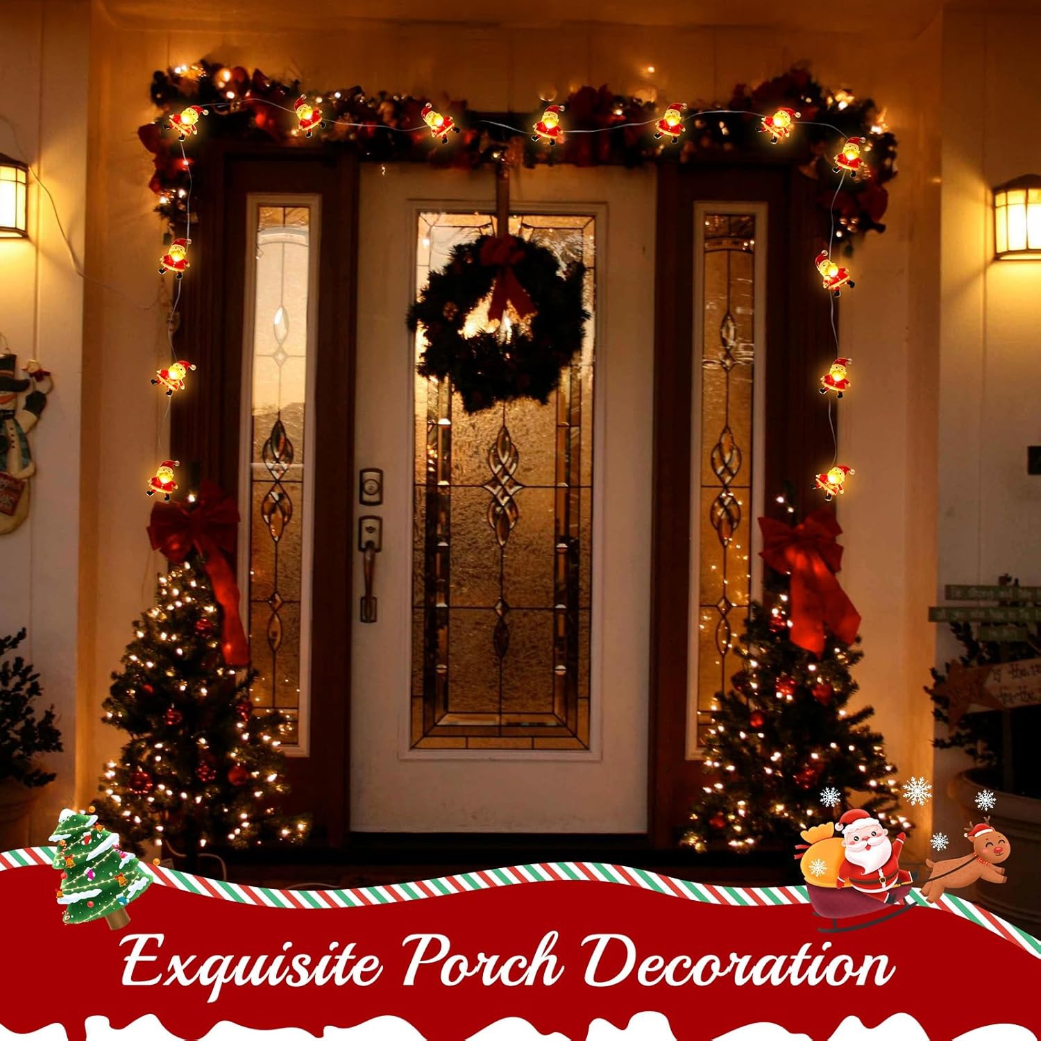 Christmas Decorations Indoor Lights, 6.56FT 20 LED Christmas Santa Claus Fairy String Lights Battery Operated for Xmas Tree Party Festive Holiday