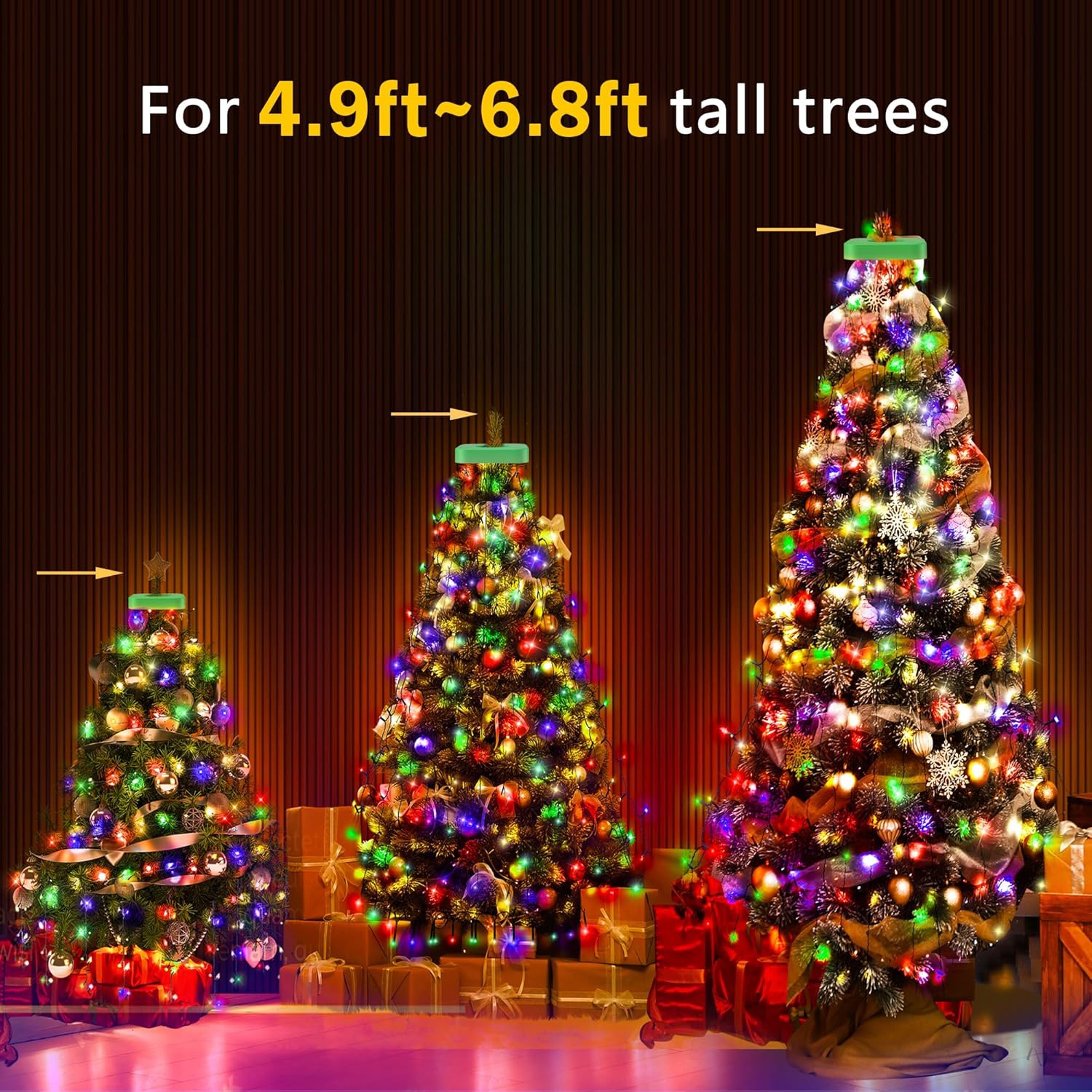 Christmas Tree Lights - 400 LED Christmas Lights6.6FT x 16 String Lights Christmas Lights with 8 Modes and Memory Function with Timer Function
