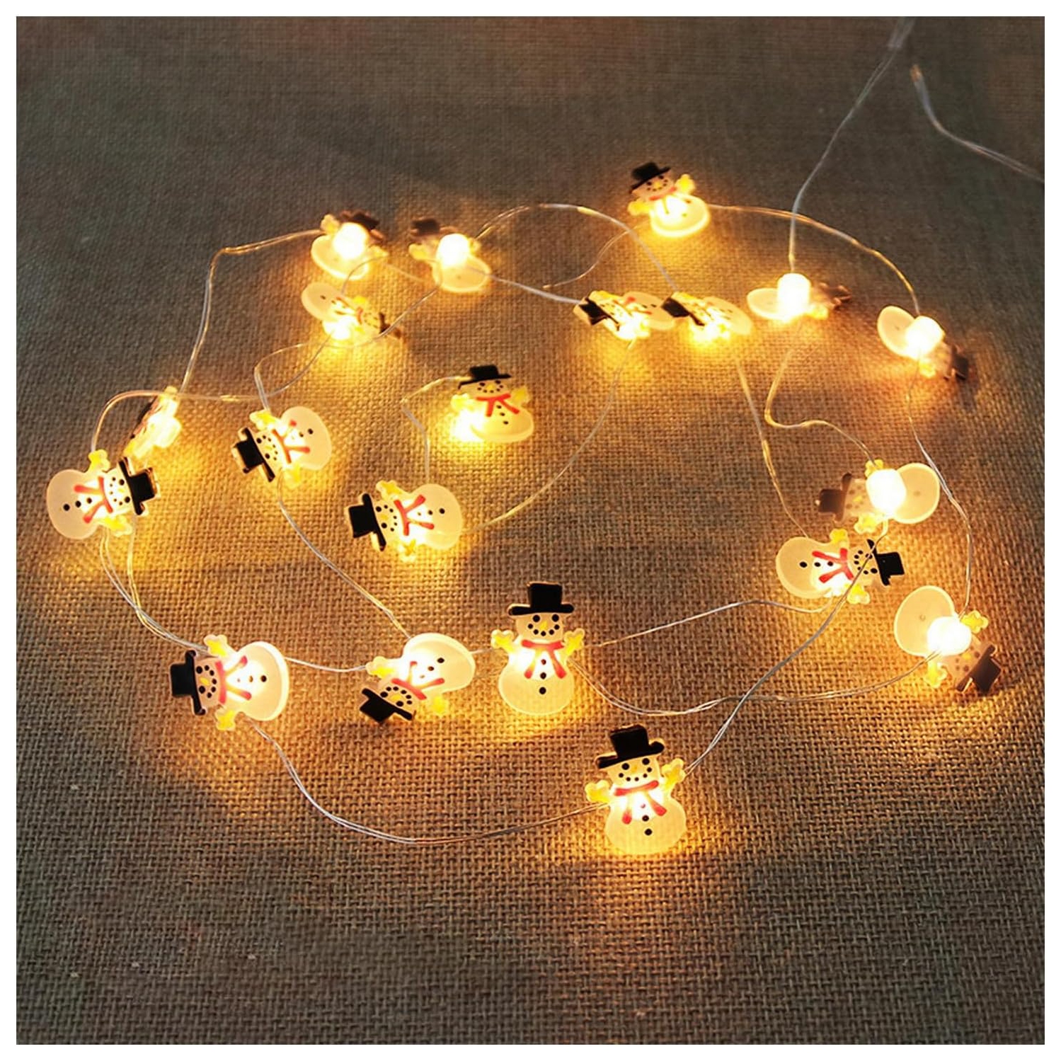 Christmas Light String Cartoon Design Festive Atmosphere Decorations Led Santa Stocking Snowman Bell Gift Box Decoration for Home Xmas Tree New