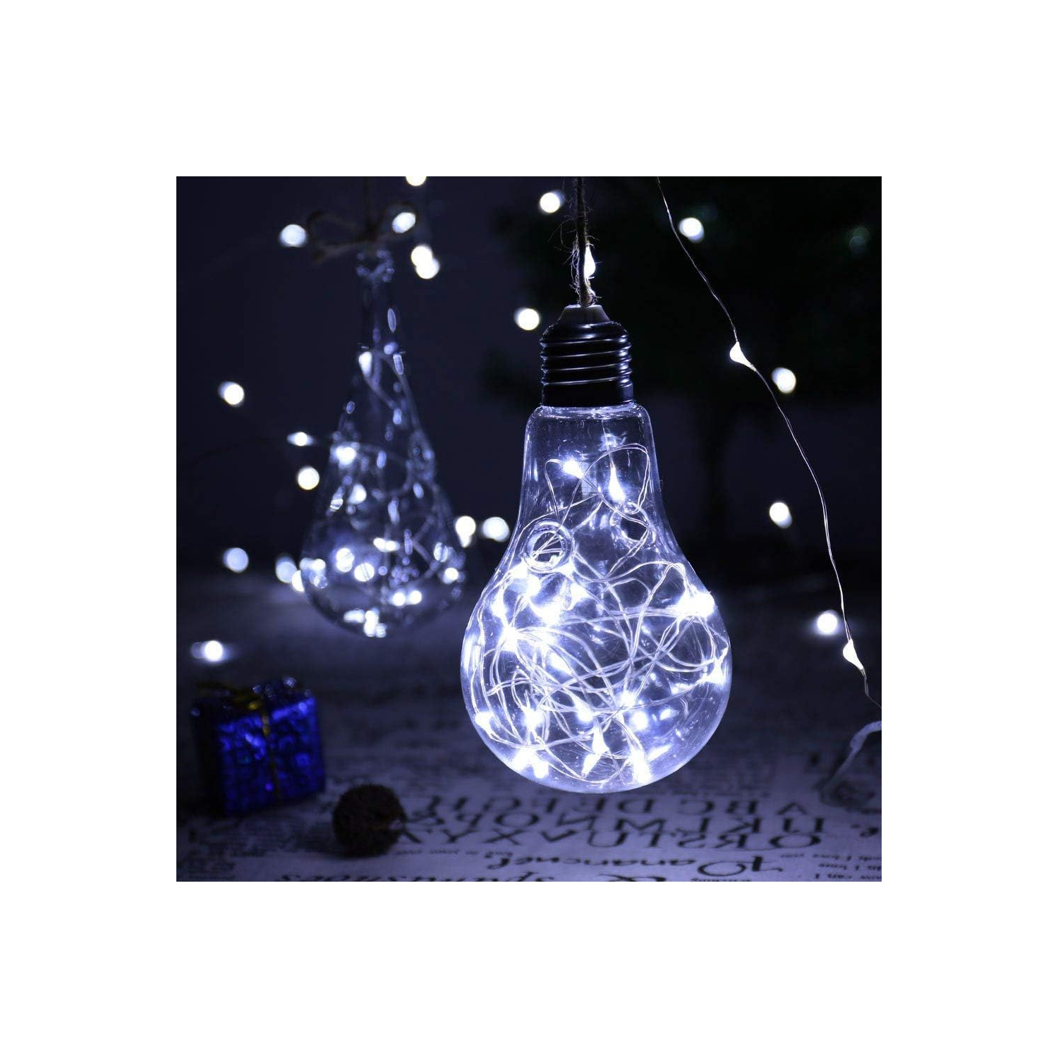 Guirlande de lumières solaires, 55 pi, 150 lumières de Noël LED, 2 8 modes, étanches, fées extérieures