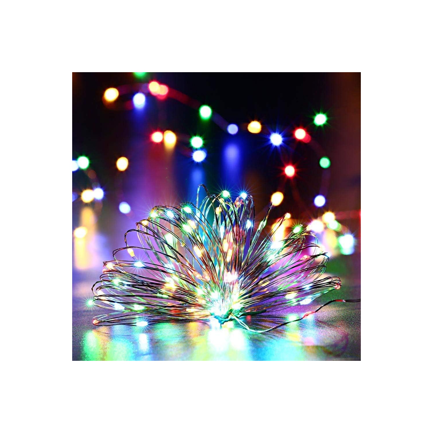 Guirlande de lumières solaires, 55 pi, 150 lumières de Noël LED, 2 8 modes, étanches, fées extérieures