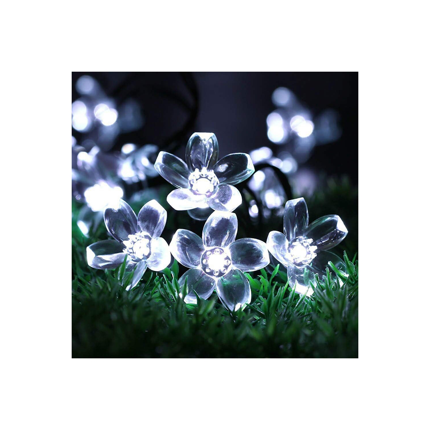 Christmas Lights, White Lights Room Decor Flower String Lights 33 Feet 100LED 8 Modes Wedding Party Indoor Outdoor Flower Lights LED Lights for