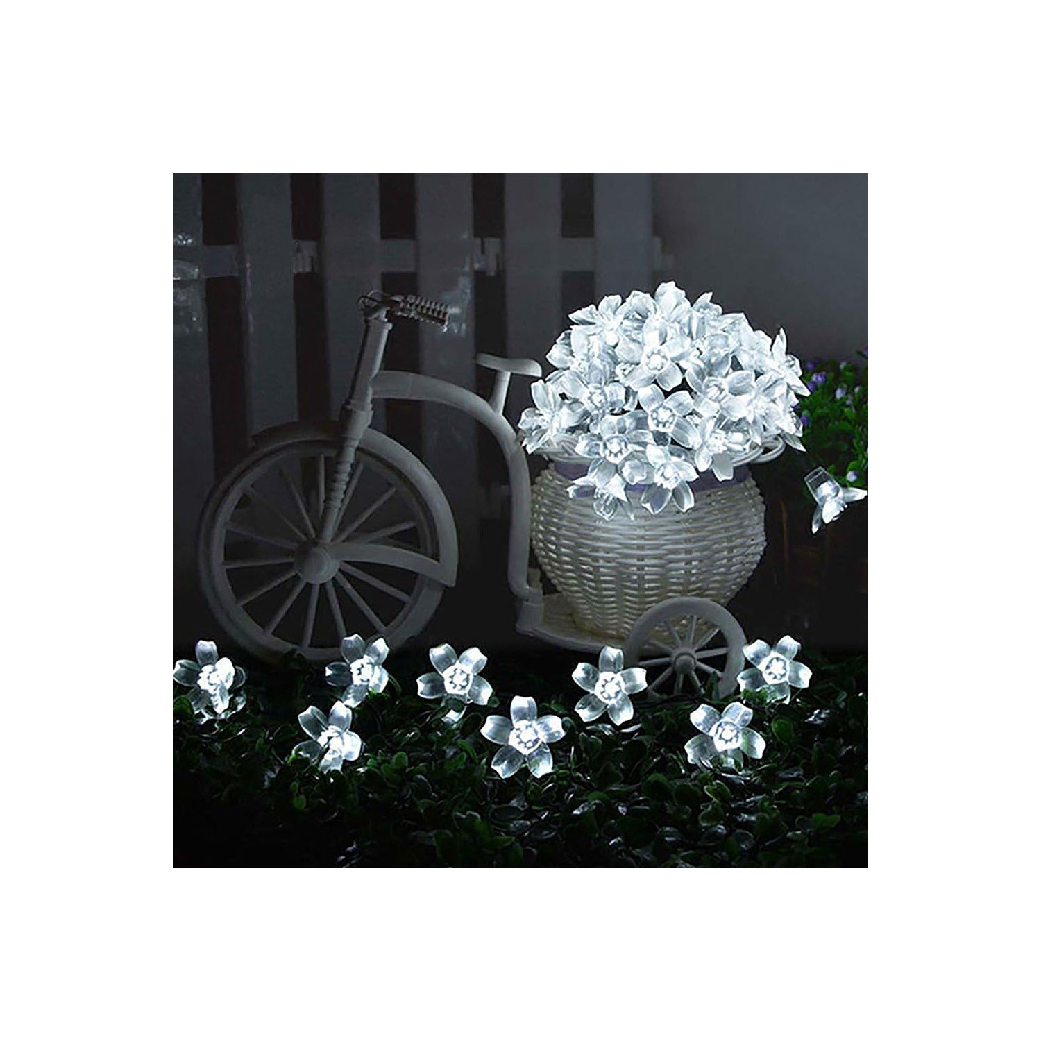 Christmas Lights, White Lights Room Decor Flower String Lights 33 Feet 100LED 8 Modes Wedding Party Indoor Outdoor Flower Lights LED Lights for