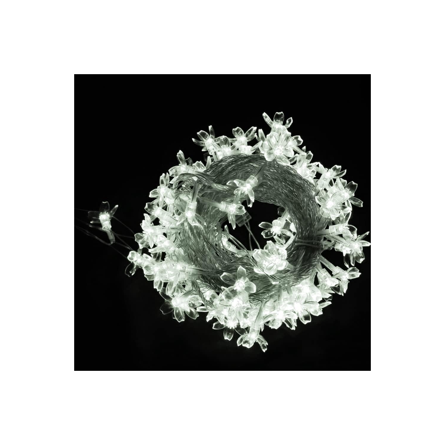 Christmas Lights, White Lights Room Decor Flower String Lights 33 Feet 100LED 8 Modes Wedding Party Indoor Outdoor Flower Lights LED Lights for