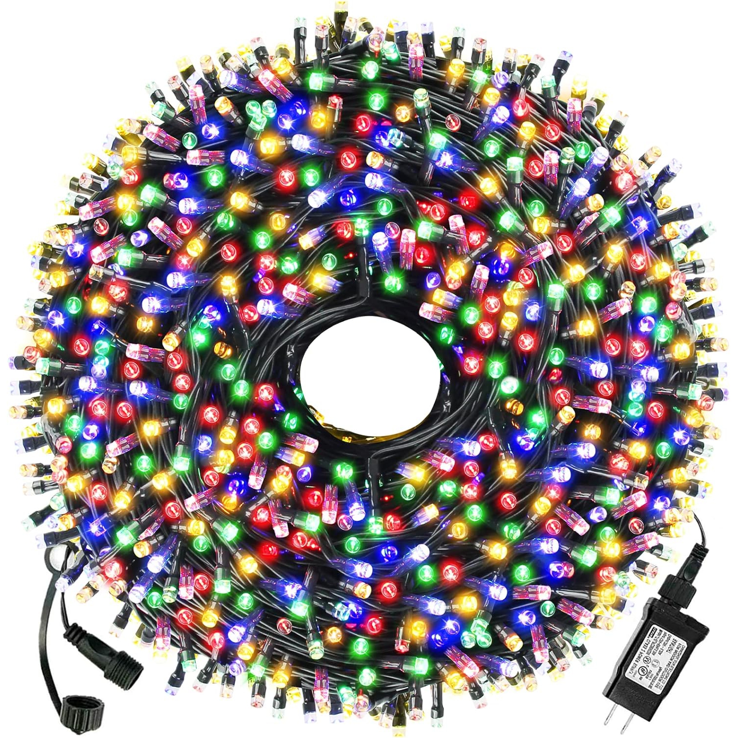 Guirlande de lumières LED de 105 pi avec fiche bout à bout, lumières d'intérieur d'arbre de Noël, 300 lumières