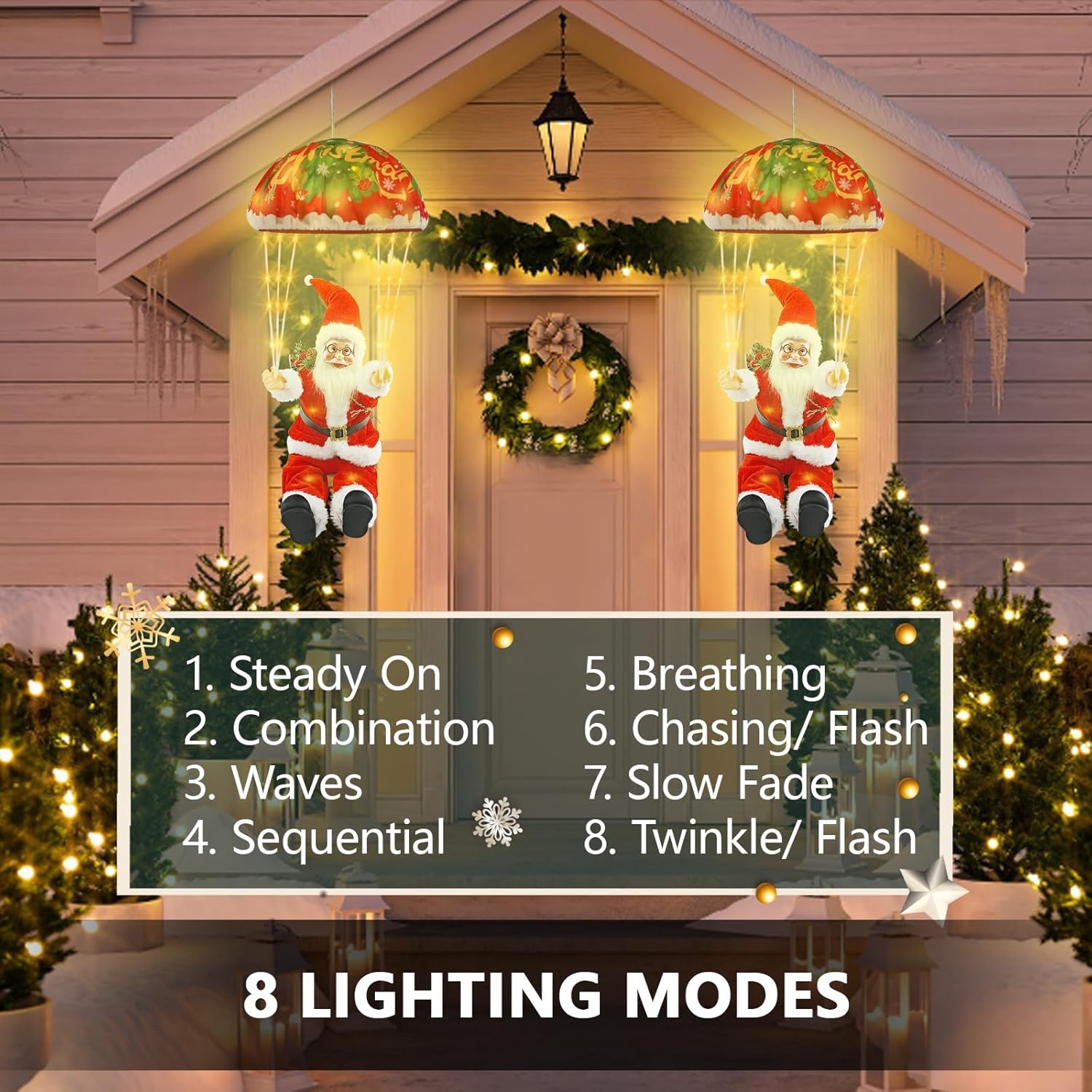 Décorations de Noël lumières, Décoration de Noël intérieure et extérieure avec LED, Lumières de Noël avec père Noël, Guirlande de décorations de Noël