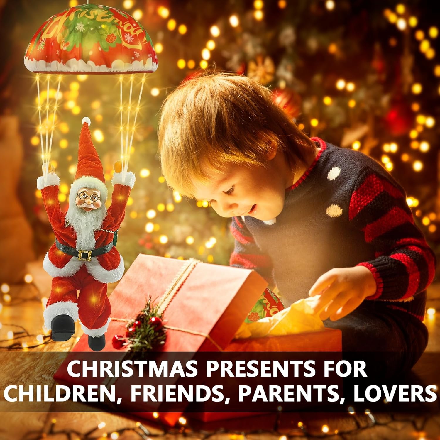 Décorations de Noël lumières, Décoration de Noël intérieure et extérieure avec LED, Lumières de Noël avec père Noël, Guirlande de décorations de Noël