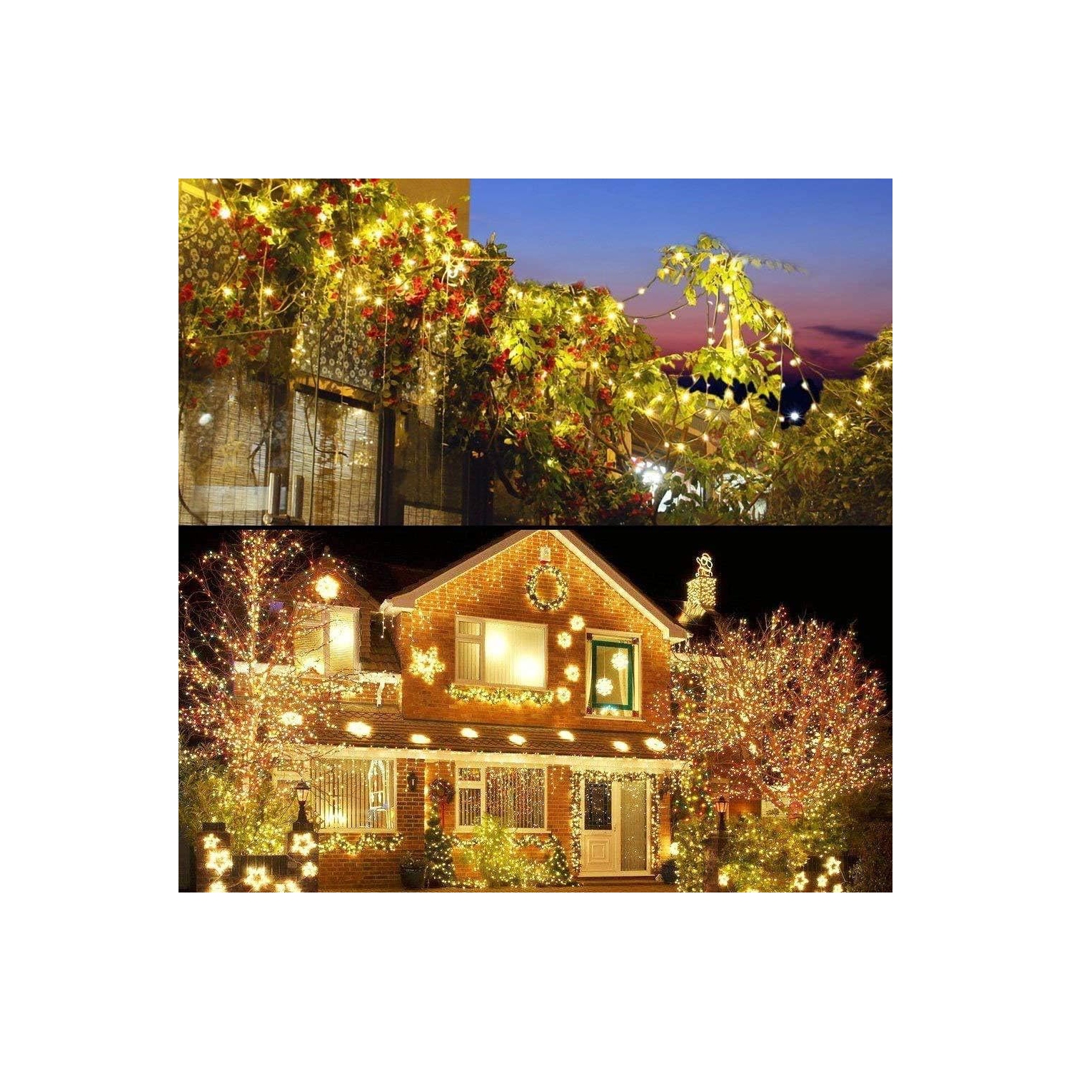 Guirlande de lumières LED de 105 pi 300 avec fiche bout à bout, lumières de Noël d'intérieur pour la fête des fêtes de mariage de Noël