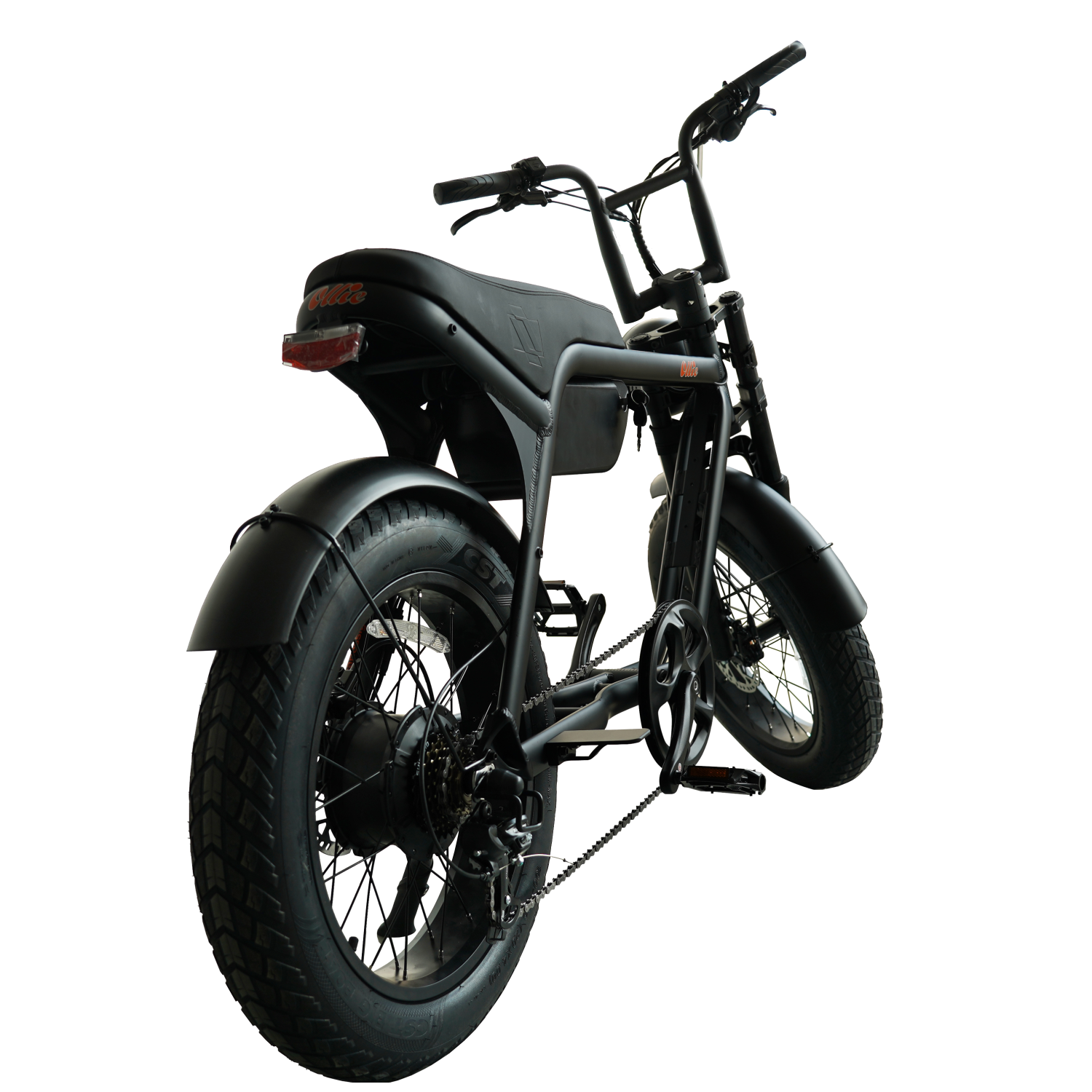 Ollie Powerslide E-Moto, Electric Bike, 500W Rear Hub Motor, 60-Mile Range, 20" x 4" Tires, Hydraulic Disc Brakes, Dual Passenger Seat, 7-Speed