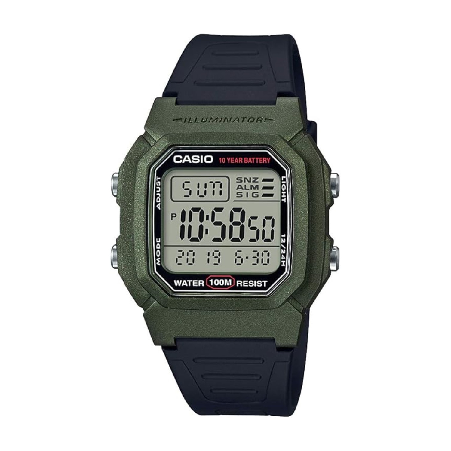 Casio Men's W-800HM-3AVCF Classic Digital Display Quartz Black Watch