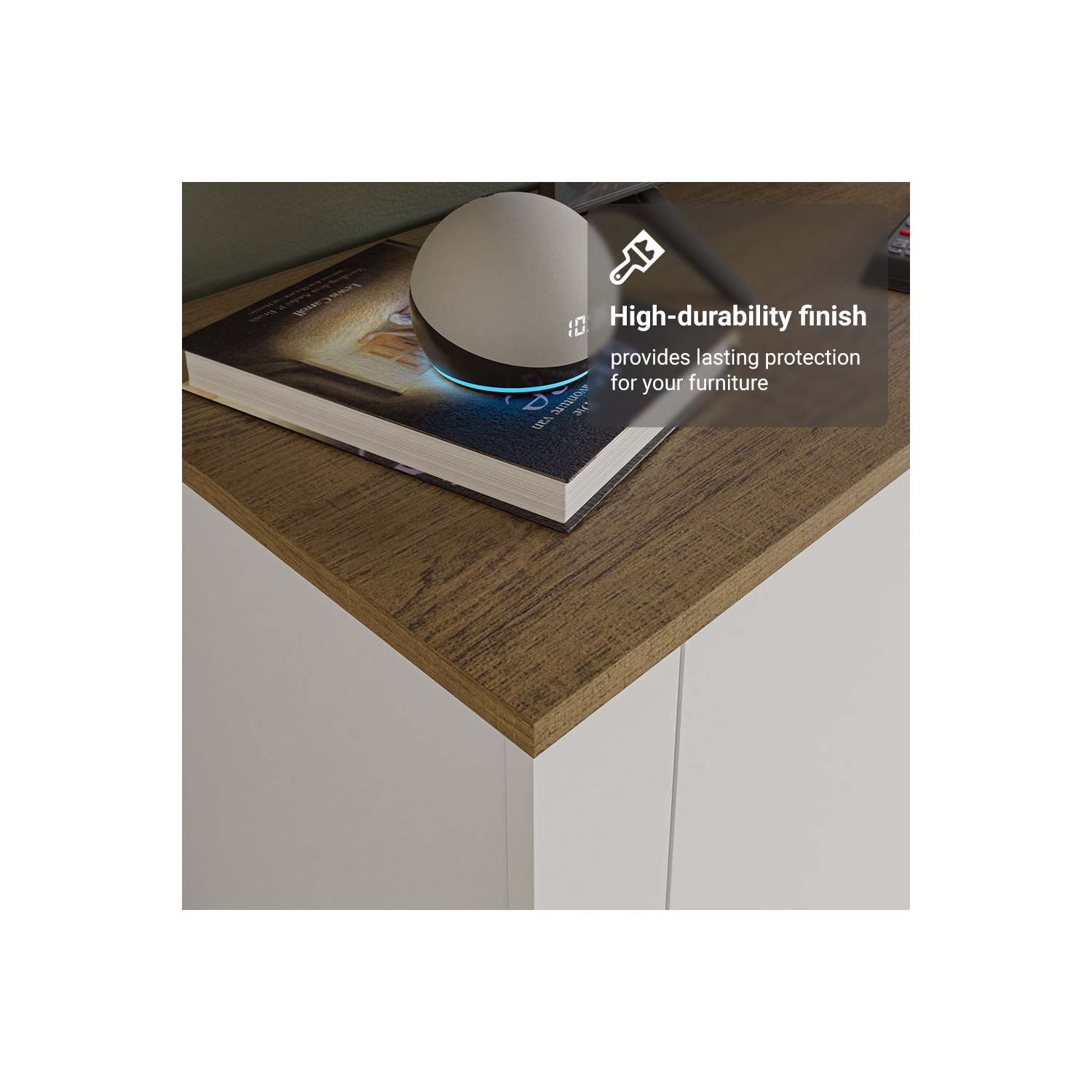 Madesa TV Stand and Storage Cabinet with 3 Doors Wooden Entertainment Unit for Living Room or Bedroom Ideal for Storing Media Devices, Remote