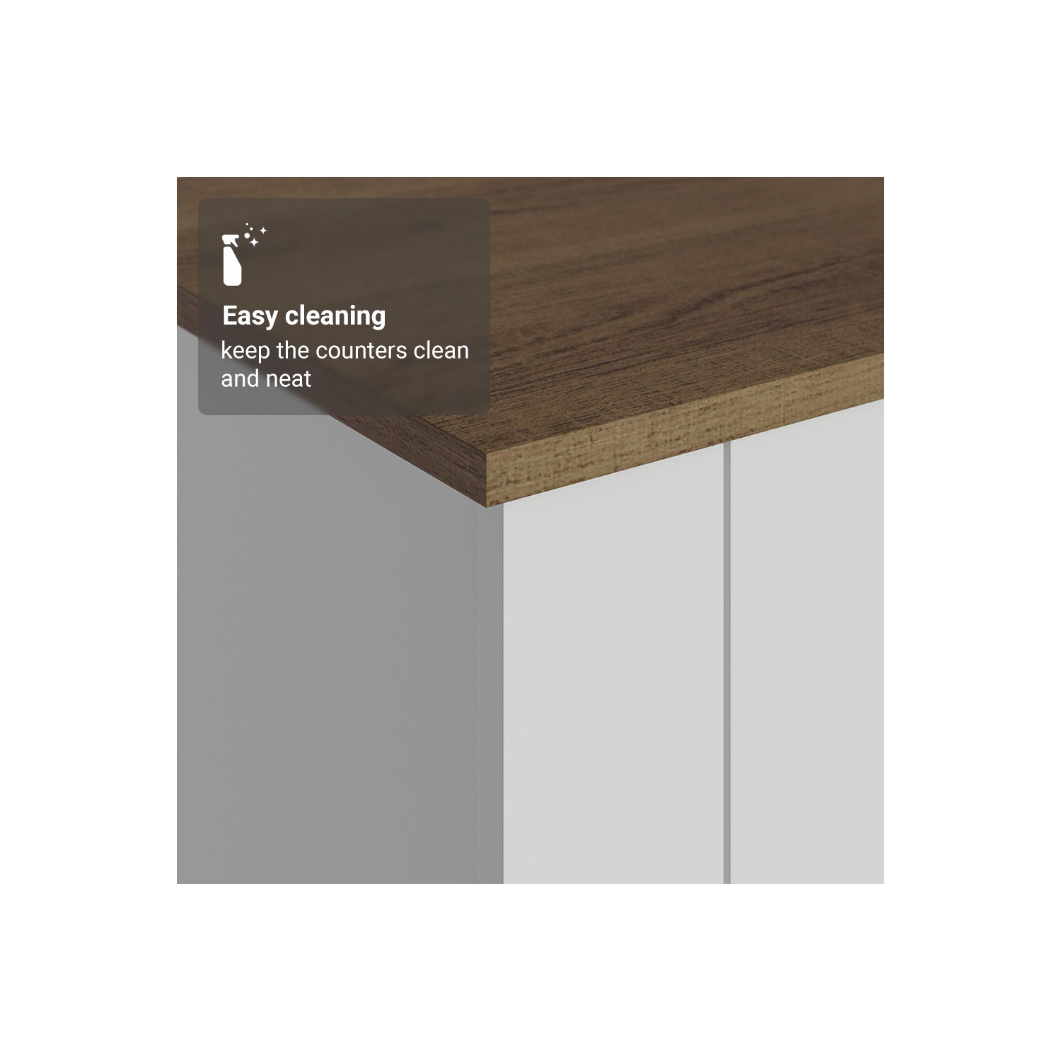 Madesa Kitchen Set 2 Buffet Cabinet with 6 Doors, Pantry Storage for Small Appliances, Utensils, Food Organization Wooden Unit - White