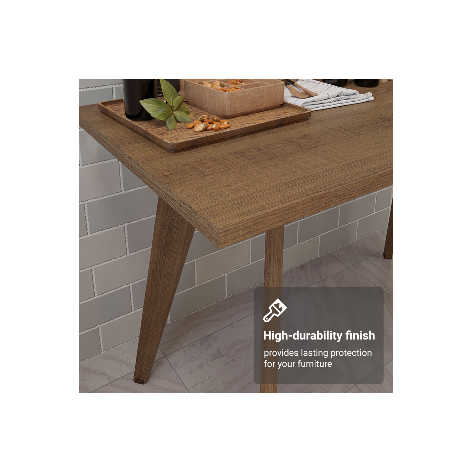 Madesa Kitchen Auxiliary Table with Wooden Surface Multi-Use Prep Station for Meal Preparation, Baking, and Food Organization Compact Countertop