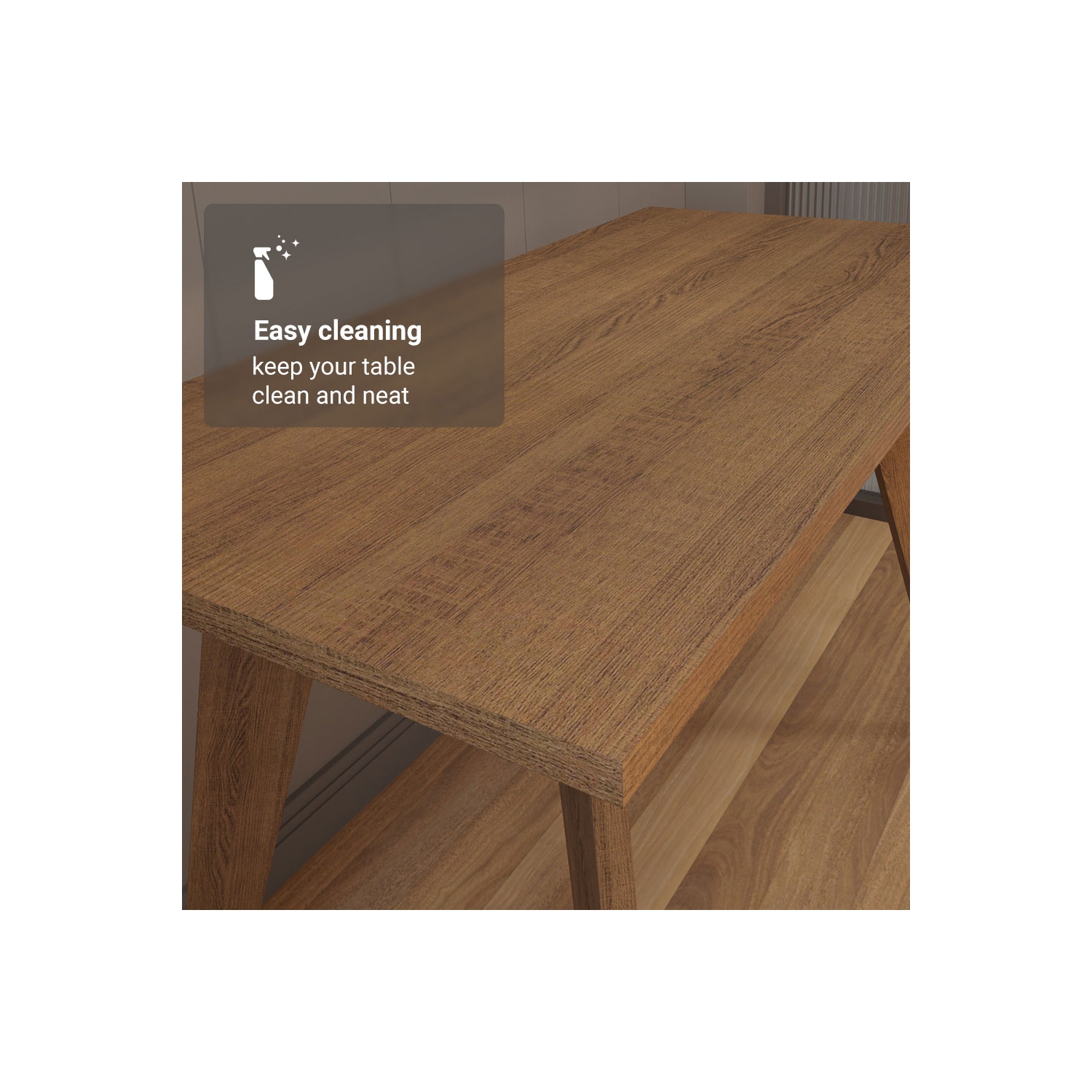 Table à dîner compacte Madesa avec table à déjeuner à surface en bois pour la cuisine, la salle à manger ou le coin déjeuner Idéal pour servir des