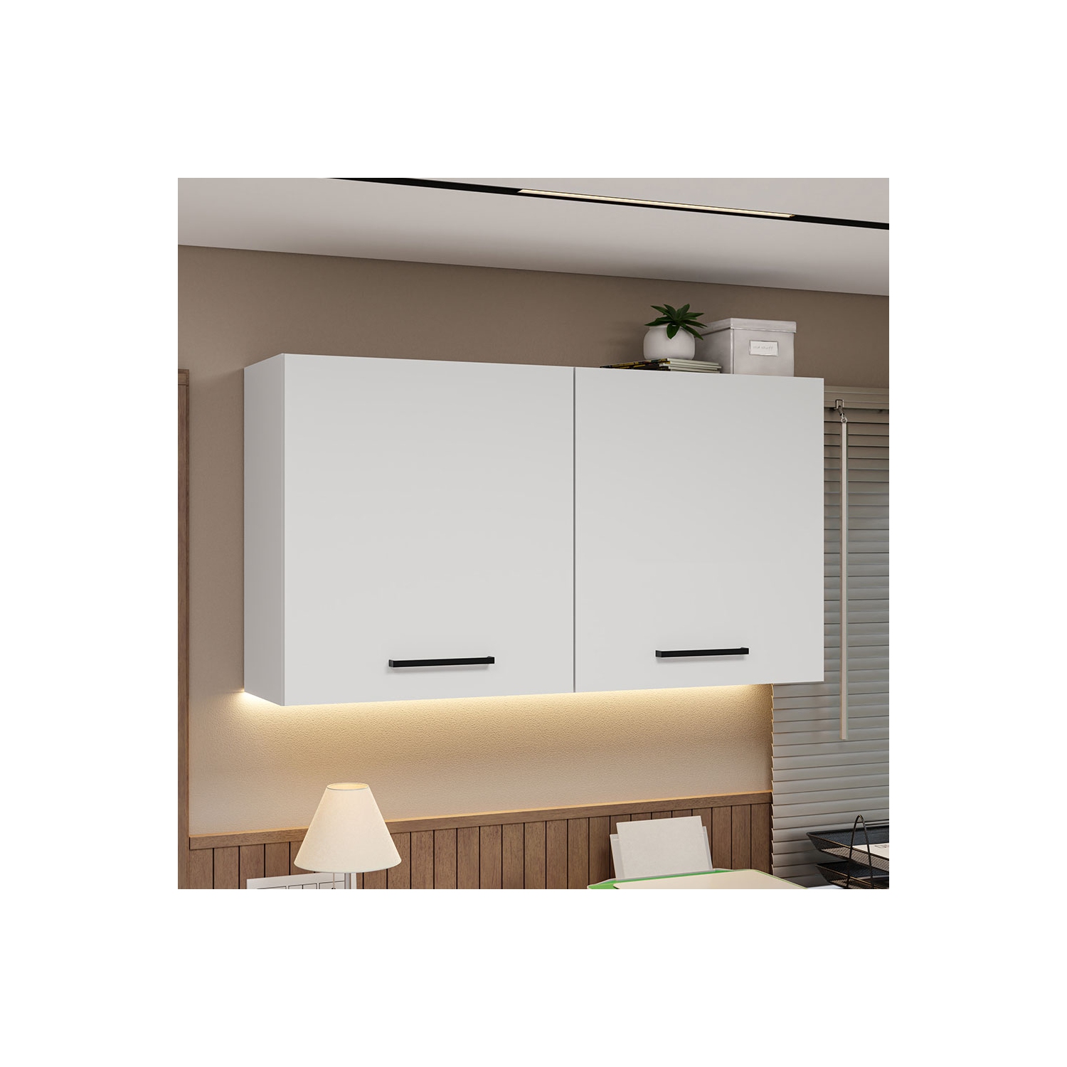 Armoire de rangement de bureau Madesa avec 2 portes en bois pour fournitures de bureau, documents, dossiers, bureau à domicile ou espace de travail –