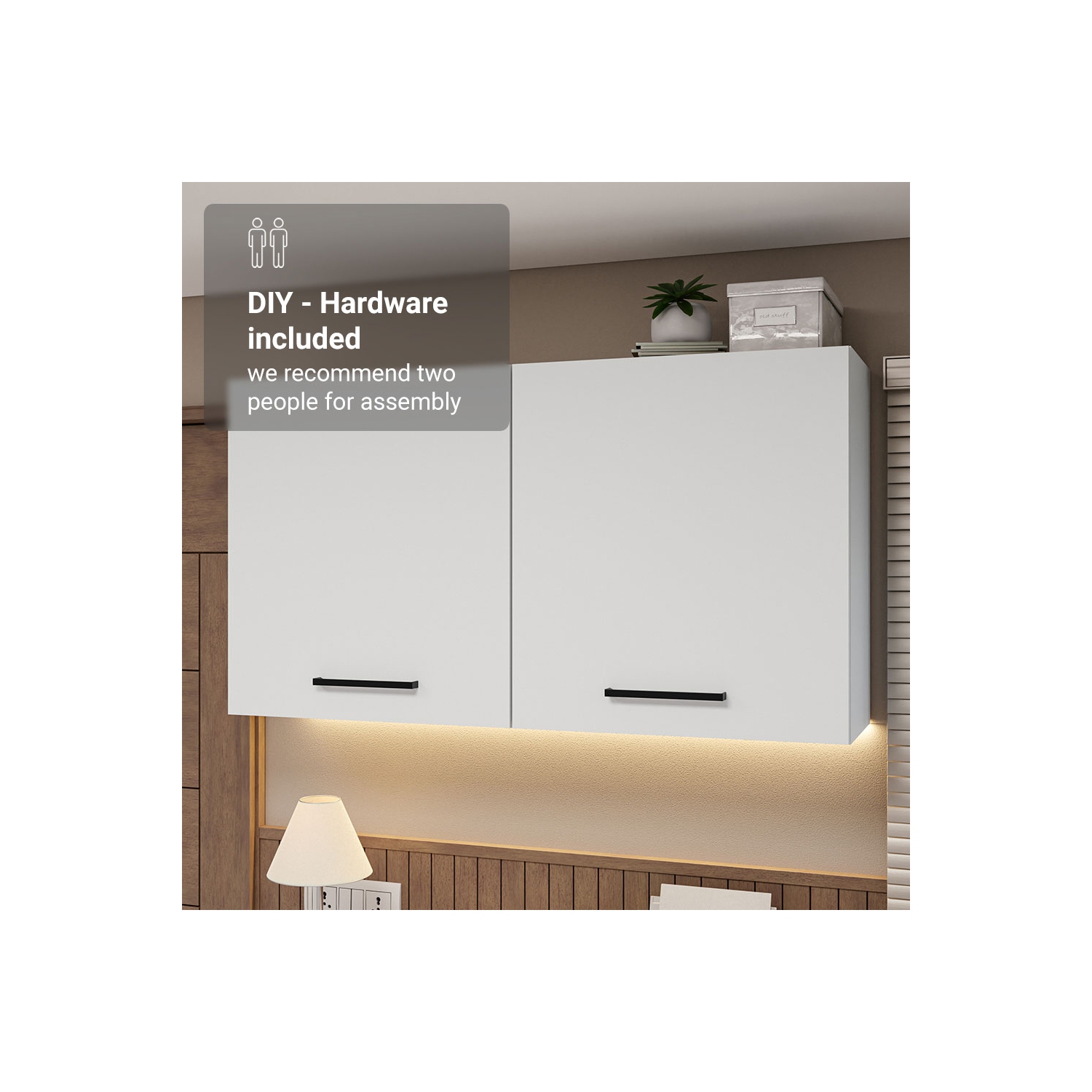 Armoire de rangement de bureau Madesa avec 2 portes en bois pour fournitures de bureau, documents, dossiers, bureau à domicile ou espace de travail –