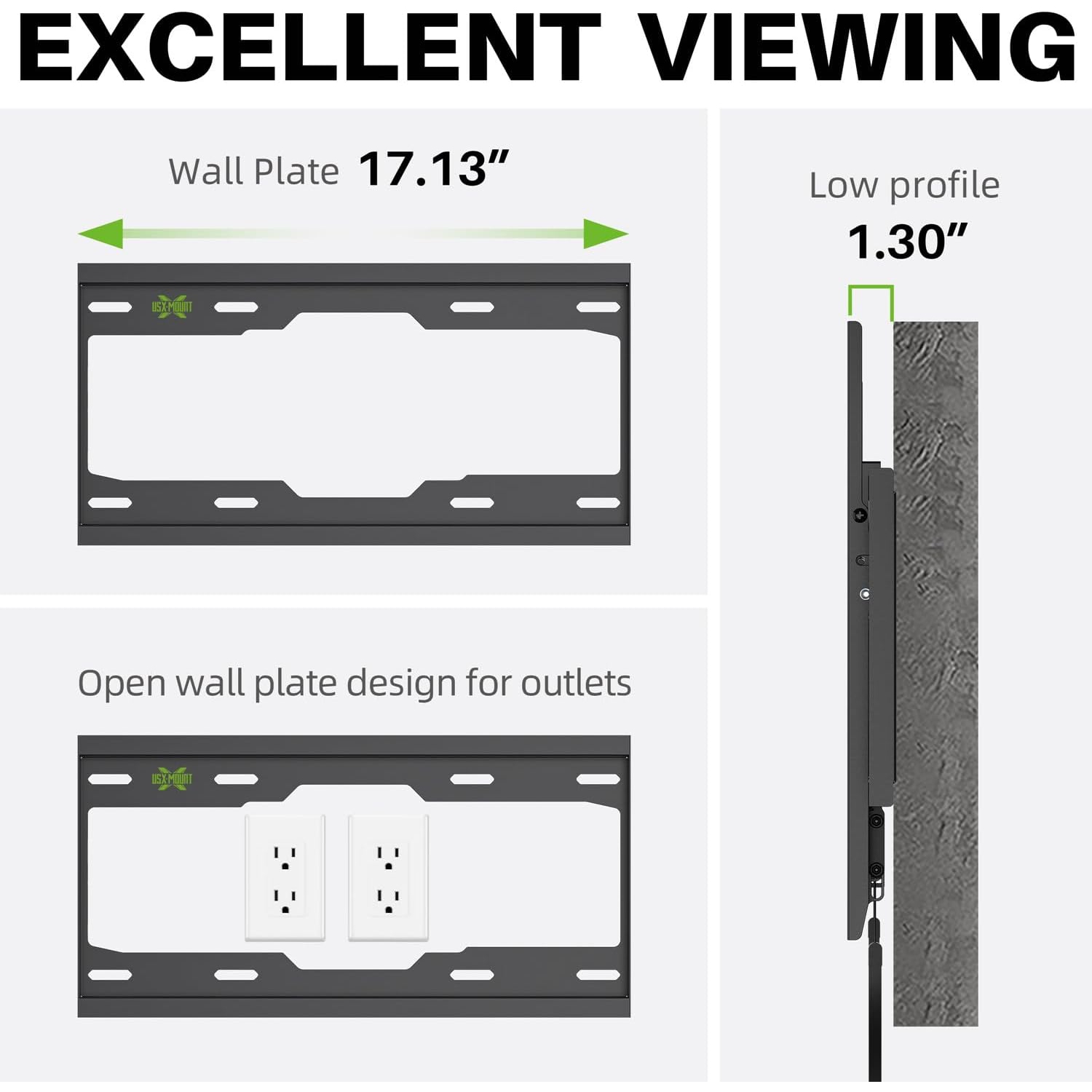 MOUNT Fixed TV Wall Mount with Low Profile for Most 26-60" Flat Screen TVs, Wall Mount TV Bracket with VESA Up to 400x400mm, TV Mount Fits 8", 16"