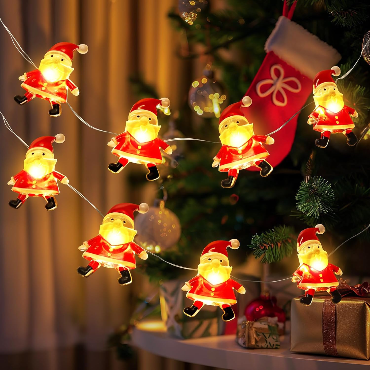 Jeu de 2 lumières de Noël intérieures, 13.12PI 40 lumières de Noël LED à piles