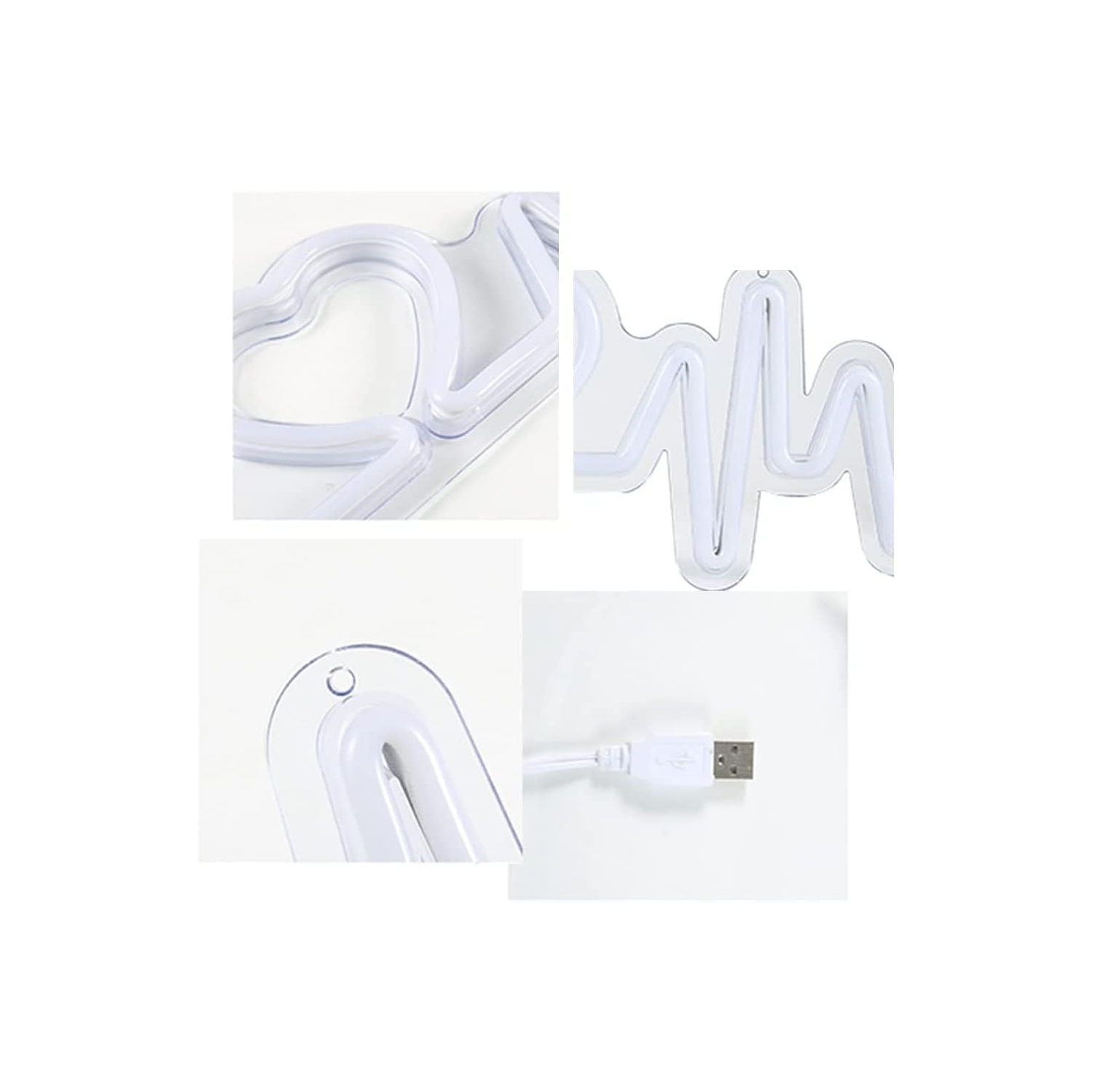 1-pcs USB Powered Heartbeat Pink Led Neon Signs Wall Light Love Logo Backplane Lighing Confession Decor