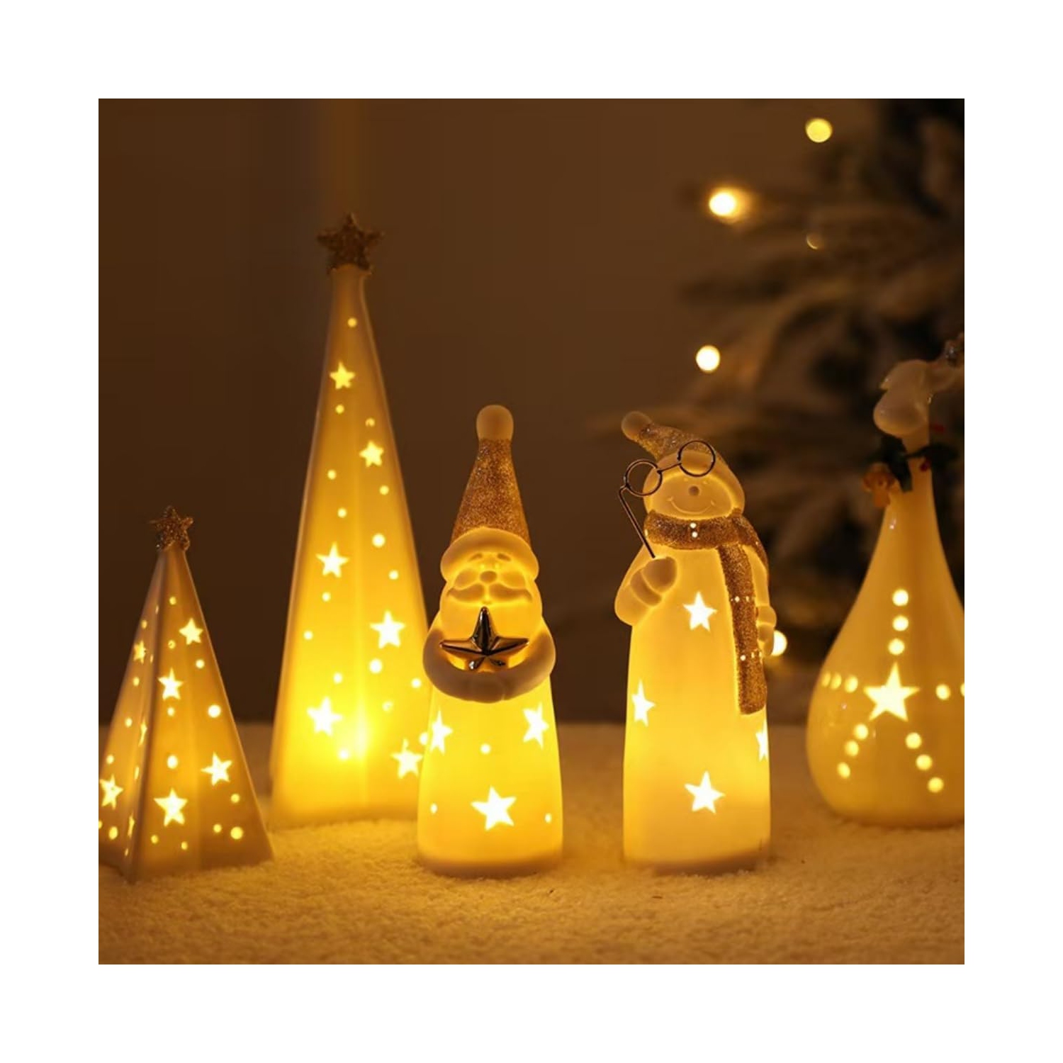 1-pcs Ceramic Houses and Villages Christmas Decorations Lndoor White Christmas Village Houses Ceramic Houses and Villages,White Ceramic Christmas