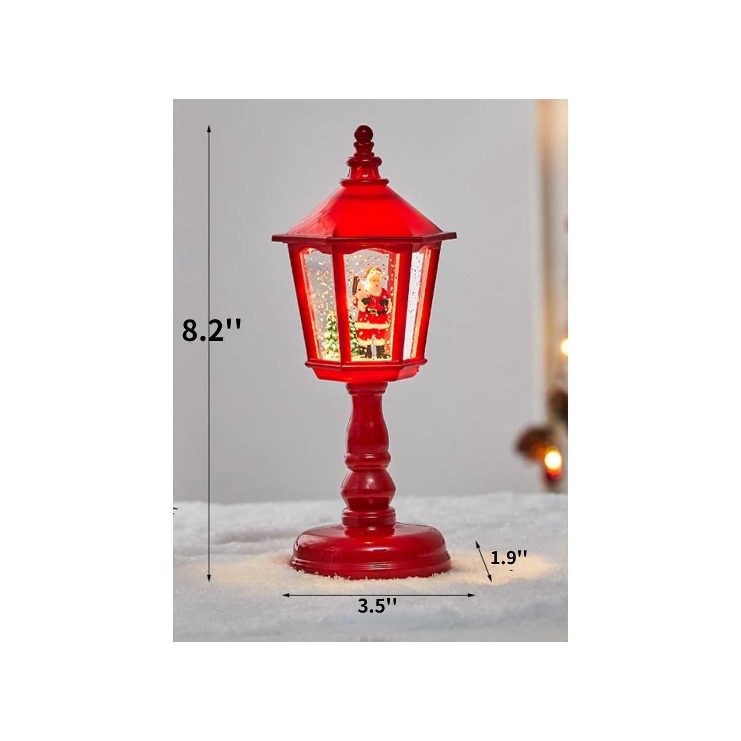 1-pcs Santa Claus Table Lamp Night Light with Hexagonal Cone Lampshade for Party Decoration Christmas Ornament