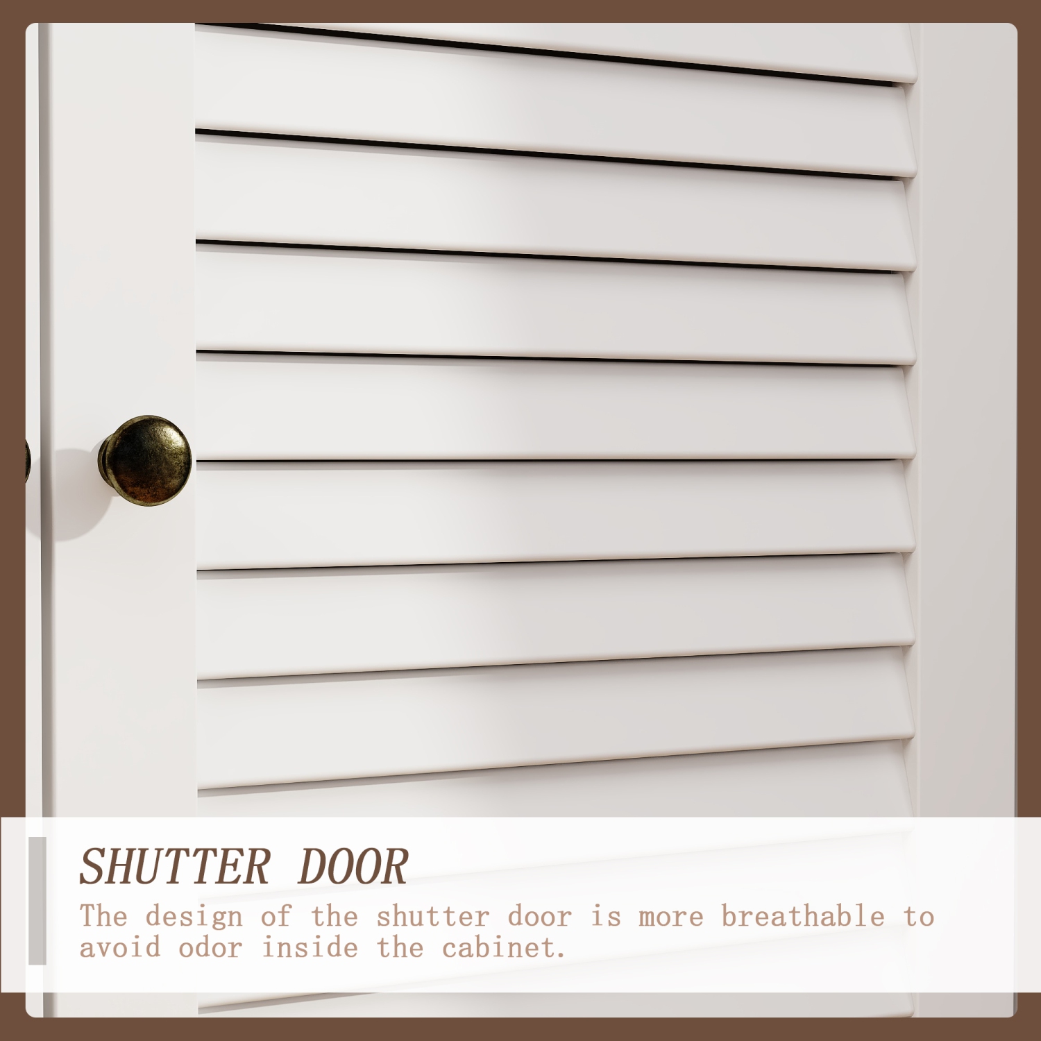 White Paint Wood Storage Cabinet With 4-Shutter Doors, Drawers and Adjustable Shelves For Office, Kitchen