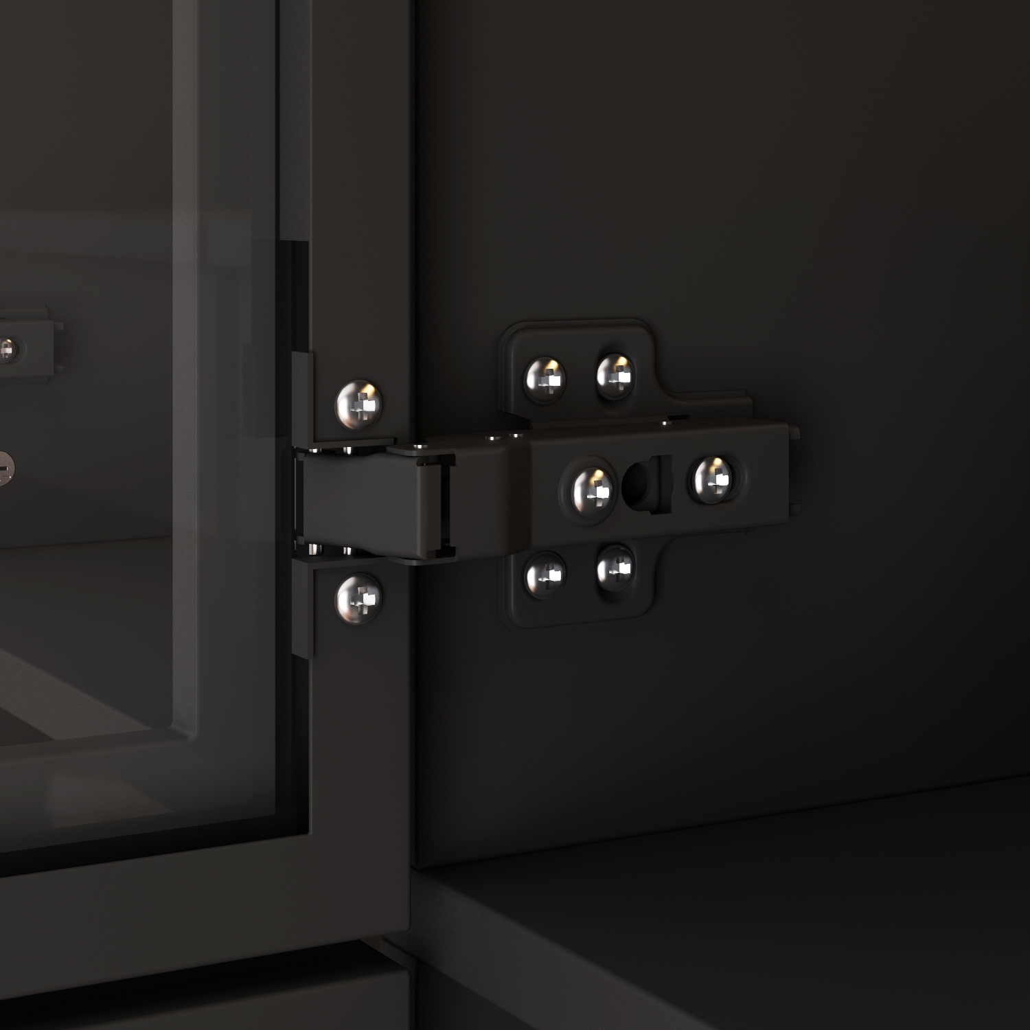 Homsee – Garde-robe à 6 portes avec cadre en fer et portes en verre trempé, bande lumineuse LED, adaptateur UL, noir