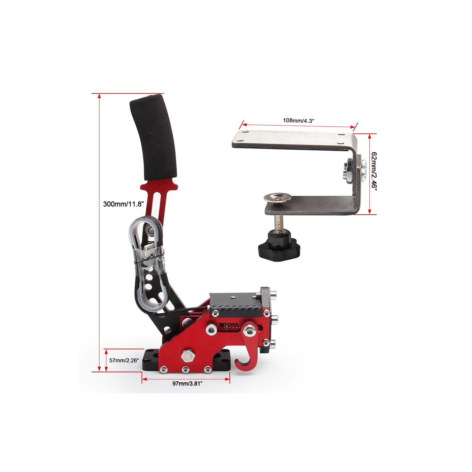 Frein à main USB3.0 14 bits pour le support de volant G27/G29 G920 PC rouge