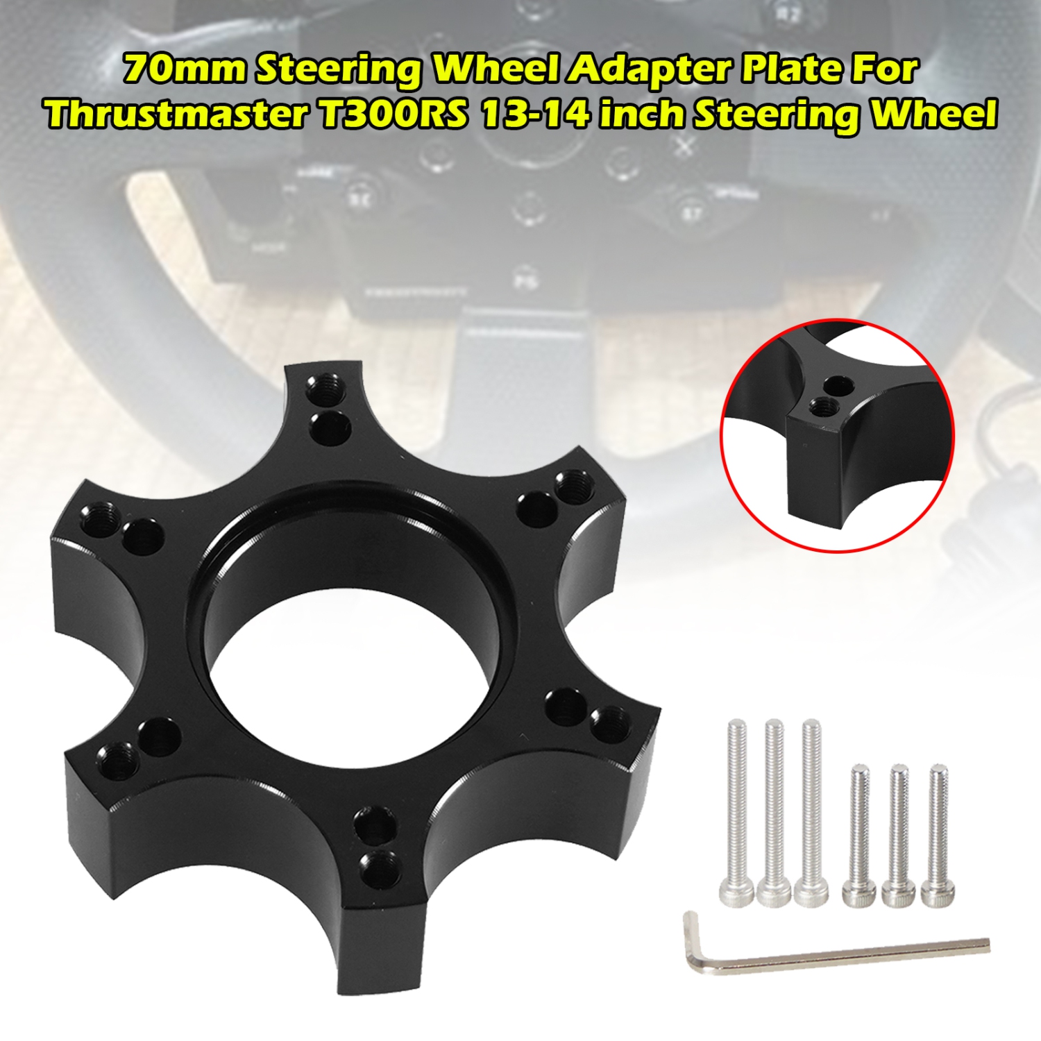 70mm Steering Wheel Adapter Plate For Thrustmaster T300RS 13/14in Steering Wheel