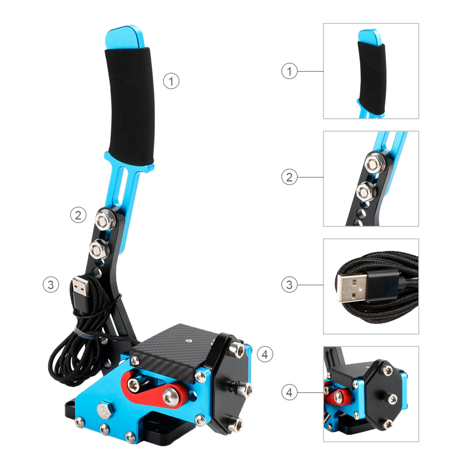 Frein à main USB avec pince et levier de vitesses 6+R H pour volant G29 G920 de Logitech