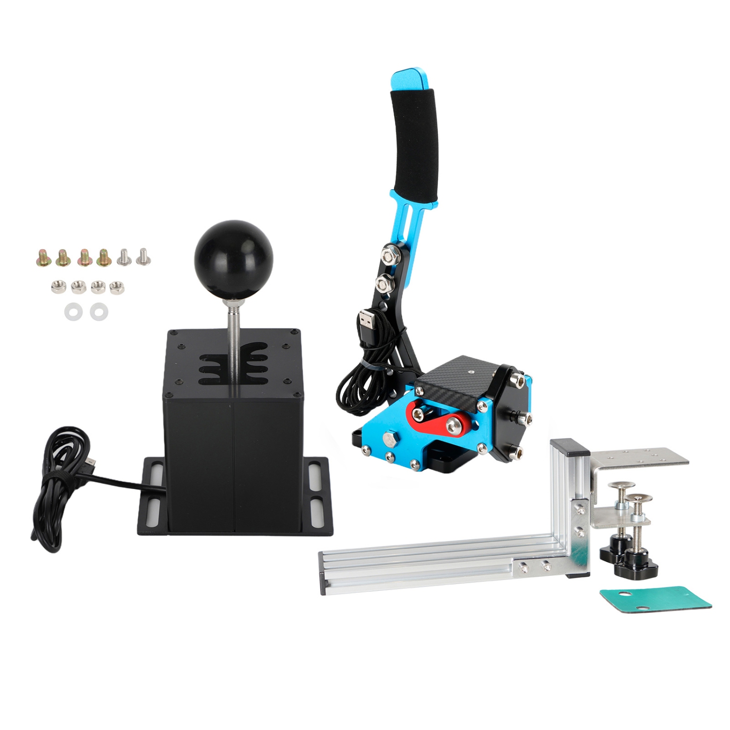 USB Handbrake with L Clip and 6+R H Shifter for Logitech G25 G27 G29 Racing Game