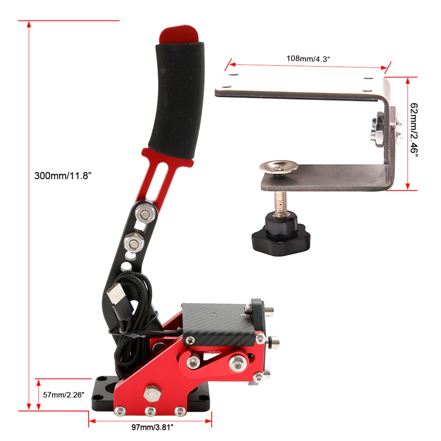 Frein à main USB avec pince et levier de vitesses 6+R H pour volant G29 G920 de Logitech