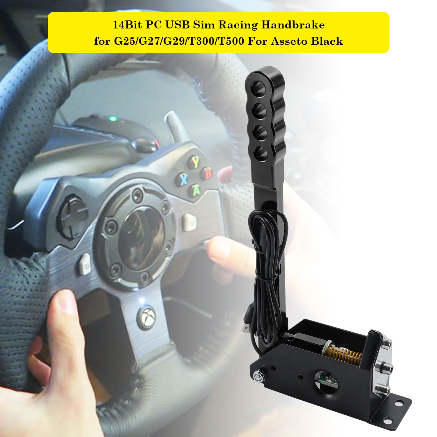 14Bit PC USB Sim Racing Handbrake for G25/G27/G29/T300/T500 For Asseto Black