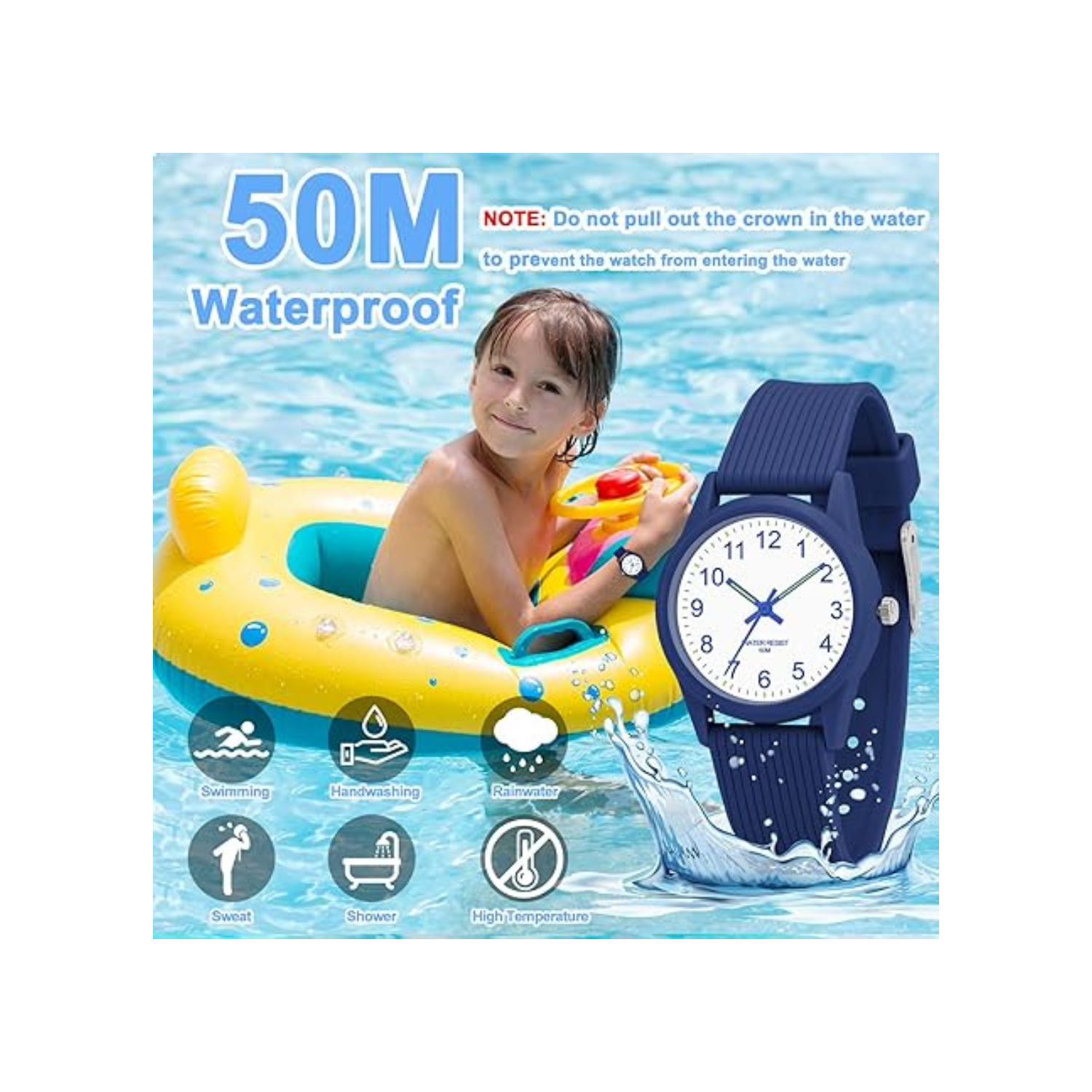 Analog Kids Watches for Girls Boys Kids Watches Learning Time 50M Waterproof Children Watch Easy to Read for Ages 4-12 Kids Great Birthday Gifts