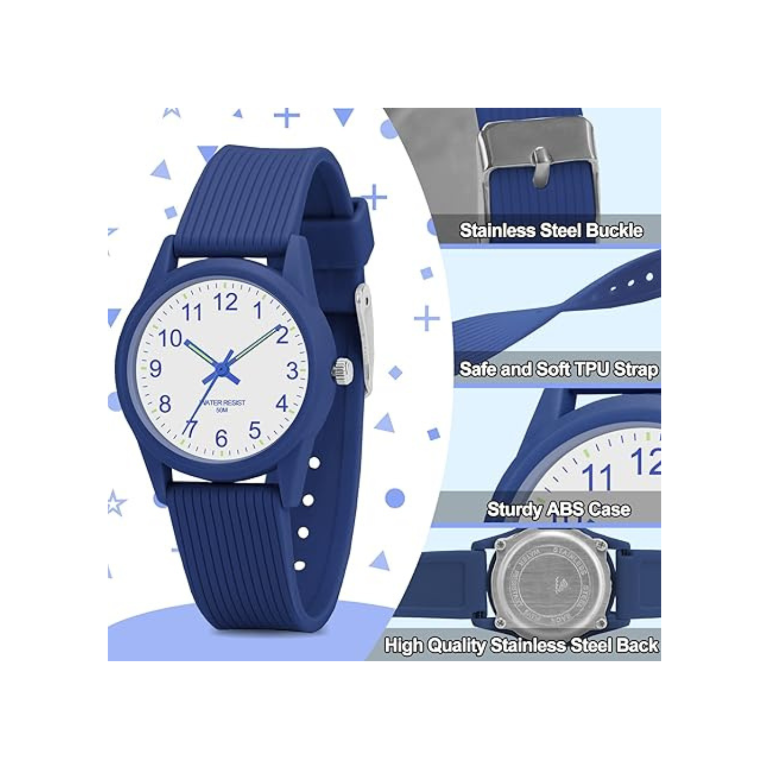 Analog Kids Watches for Girls Boys Kids Watches Learning Time 50M Waterproof Children Watch Easy to Read for Ages 4-12 Kids Great Birthday Gifts