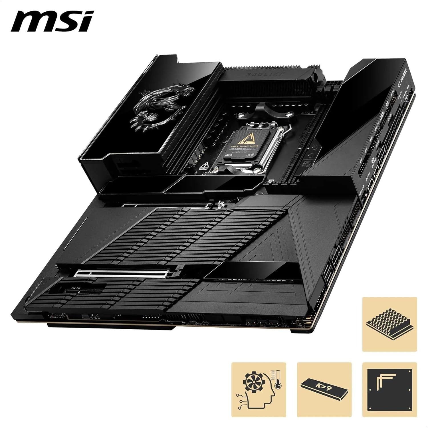 MSI MEG X870E GODLIKE, AMD X870E EATX - Compatible with AMD Ryzen 9000/8000/7000 Processors, AM5 - Dynamic Dashboard III, EZ Slide M.2, DDR5 Memory,