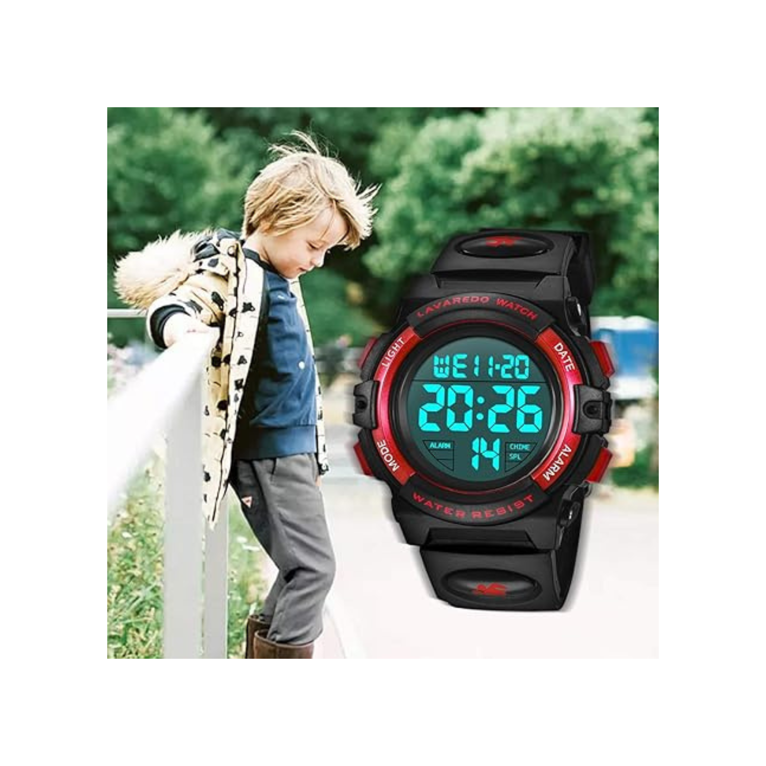 Kids Watch, Boys Watch for 6-15 Year Old Boys, Digital Sport Outdoor Multifunctional Chronograph LED 50 M Waterproof Alarm Calendar Analog Watch for