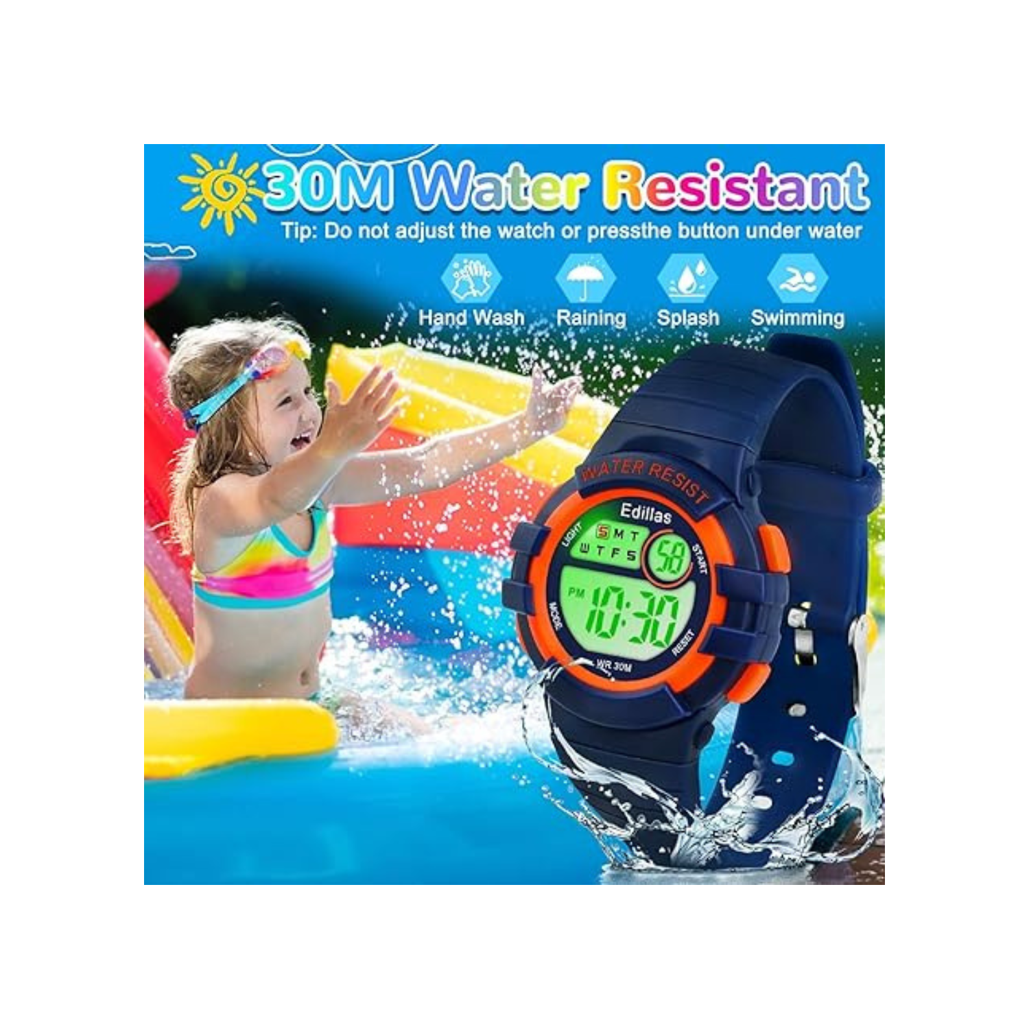 Kids Analog Watch for Girls Boys Waterproof Learning Time Wrist Watch Easy to Read Time WristWatches for Children
