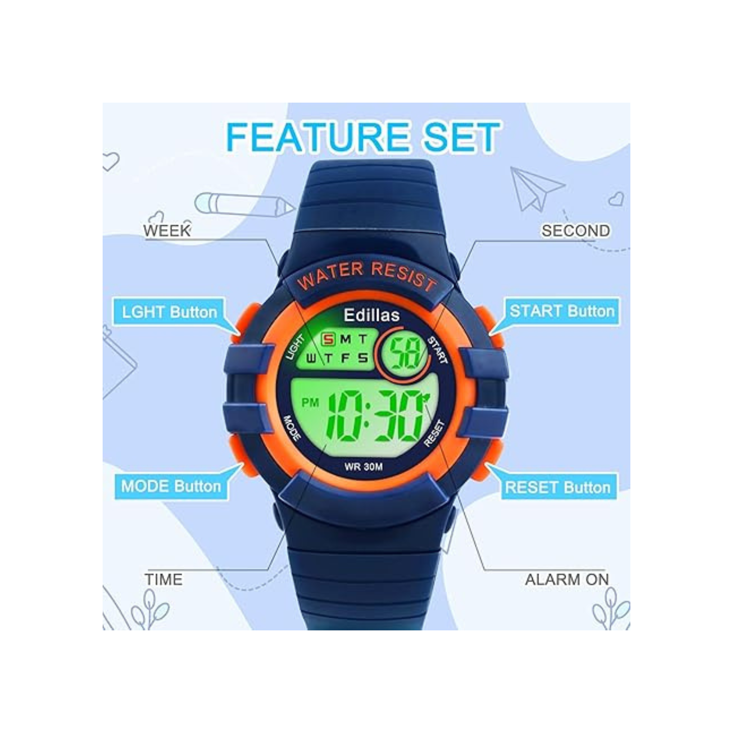 Kids Analog Watch for Girls Boys Waterproof Learning Time Wrist Watch Easy to Read Time WristWatches for Children