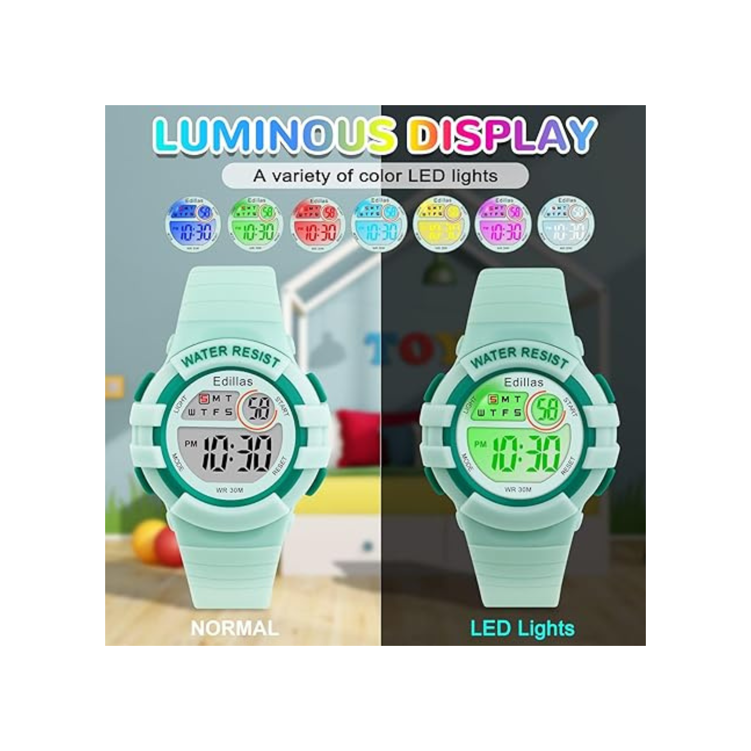 Kids Analog Watch for Girls Boys Waterproof Learning Time Wrist Watch Easy to Read Time WristWatches for Children