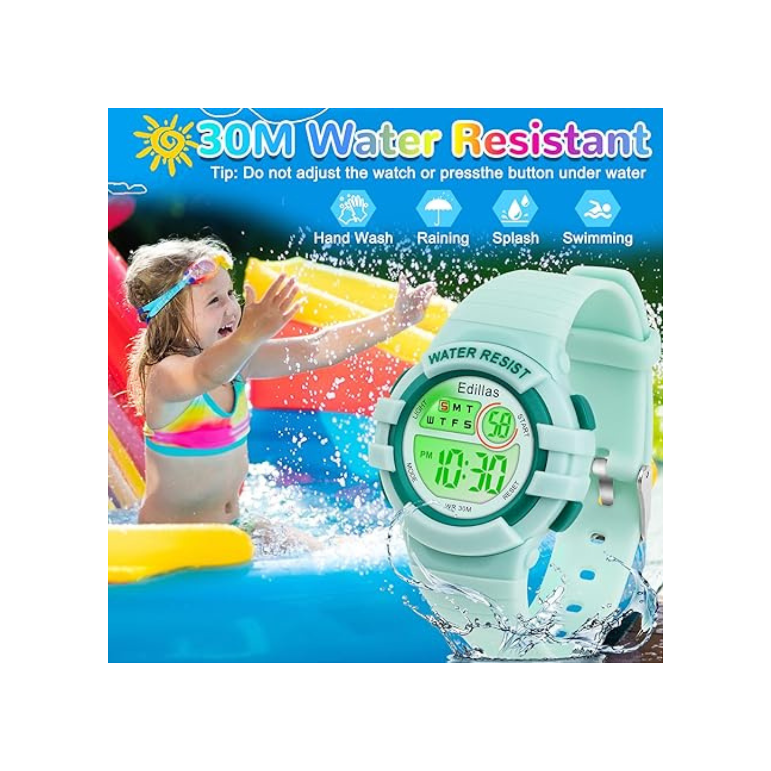 Kids Analog Watch for Girls Boys Waterproof Learning Time Wrist Watch Easy to Read Time WristWatches for Children
