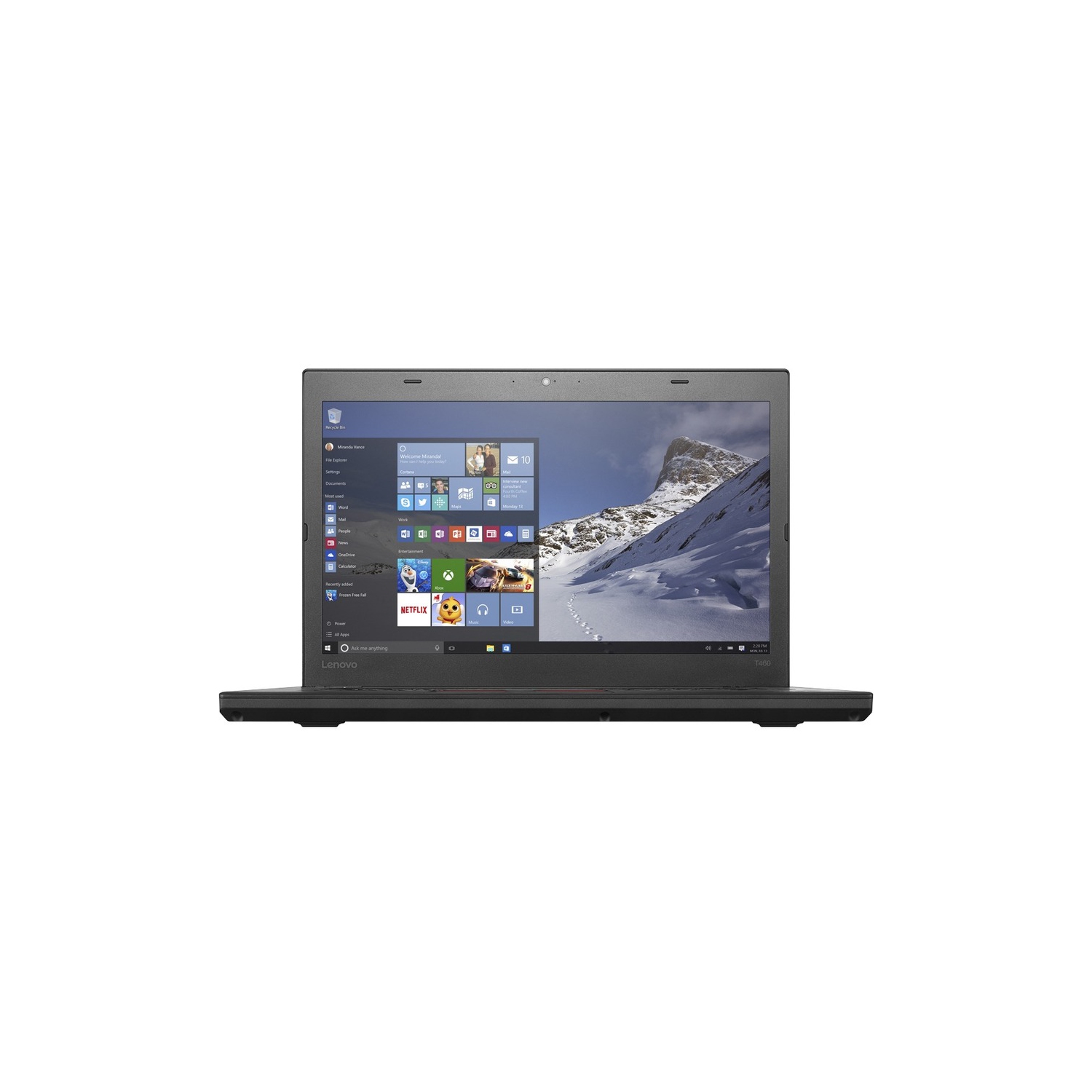 Refurbished - Lenovo ThinkPad T460 14" Ultrabook - Black (Intel i5-6200U / 16 GB RAM / 256 GB SSD / Windows 10 Pro)